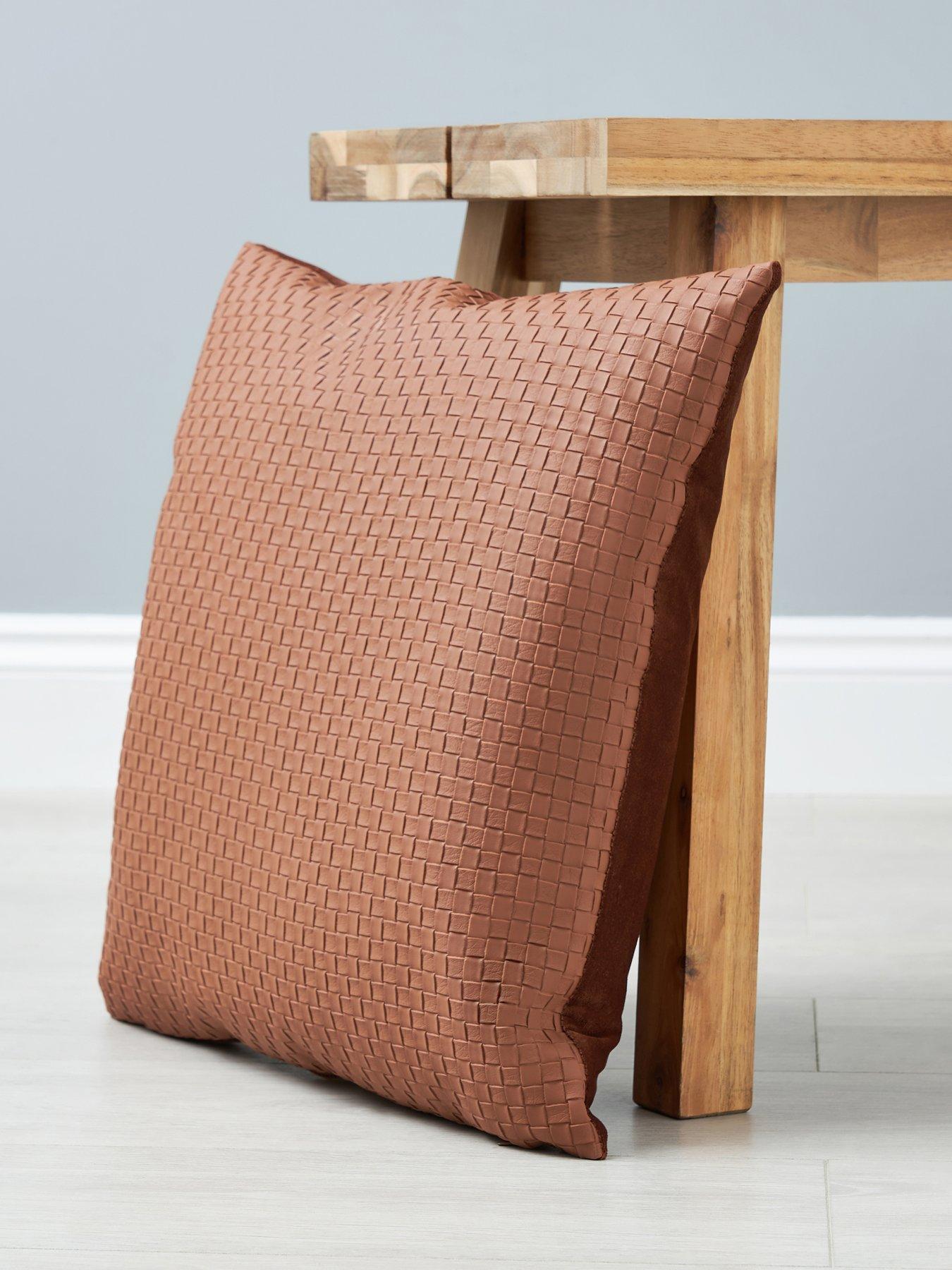  image of very-home-weave-faux-leather-cushion