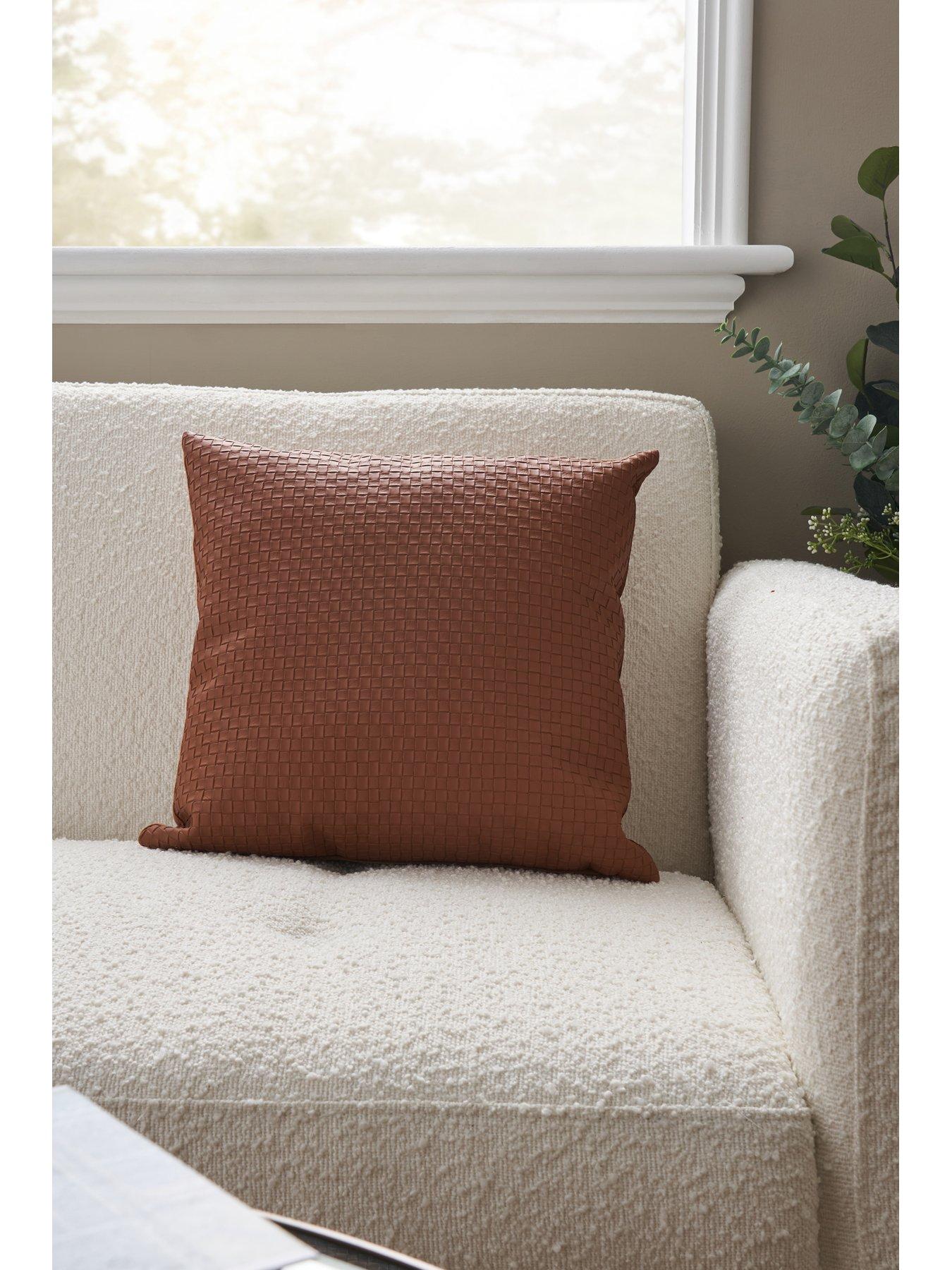  image of very-home-weave-faux-leather-cushion