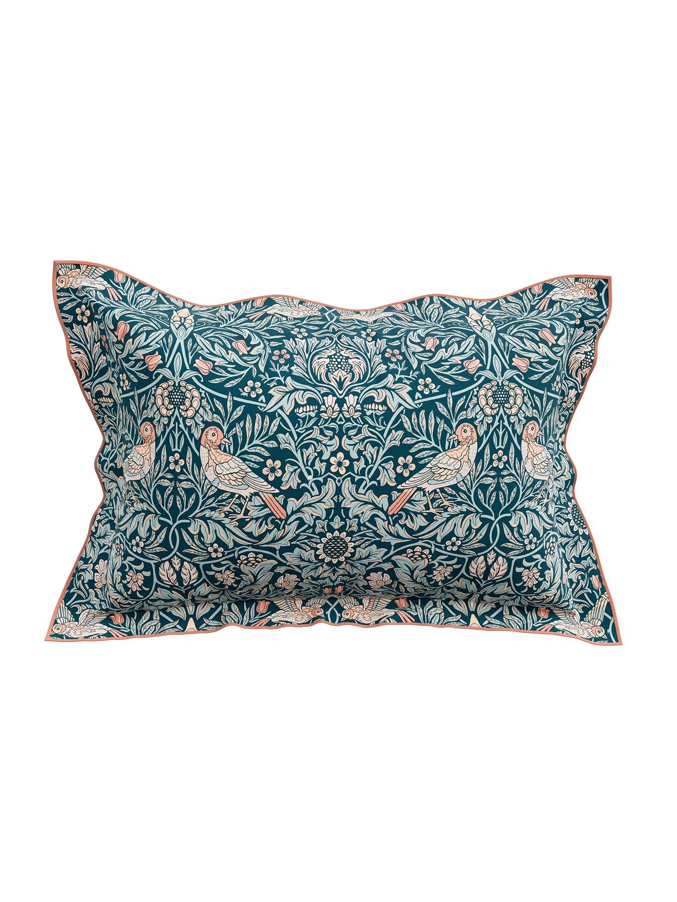 Image 4 of 5 of Morris & Co Morris &amp; Co X Emery Walker Bird Cover Blue 100% Cotton Duvet Set