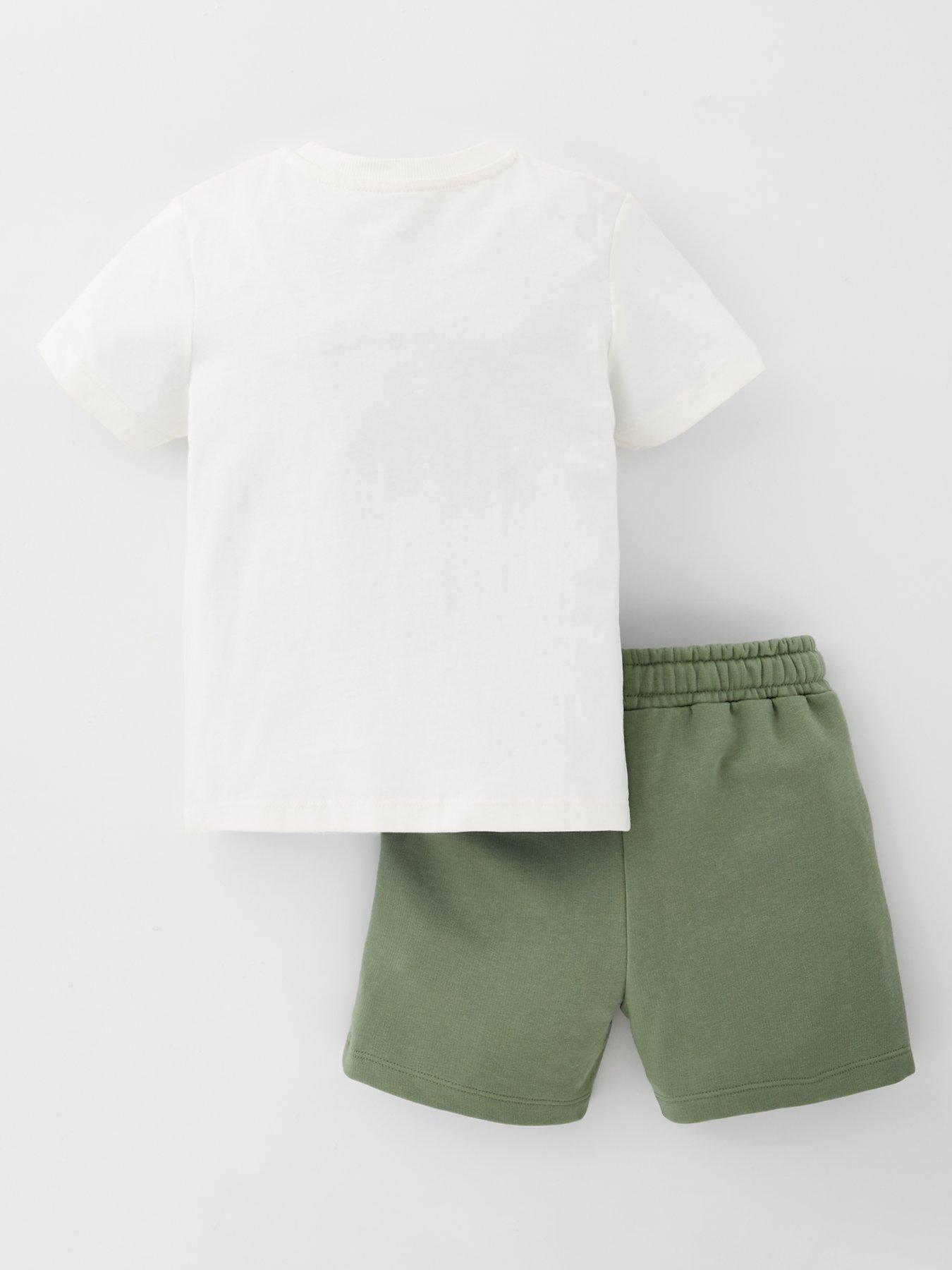 back image of everyday-boys-dinosaur-print-short-sleeve-t-shirt-and-short-set-multi