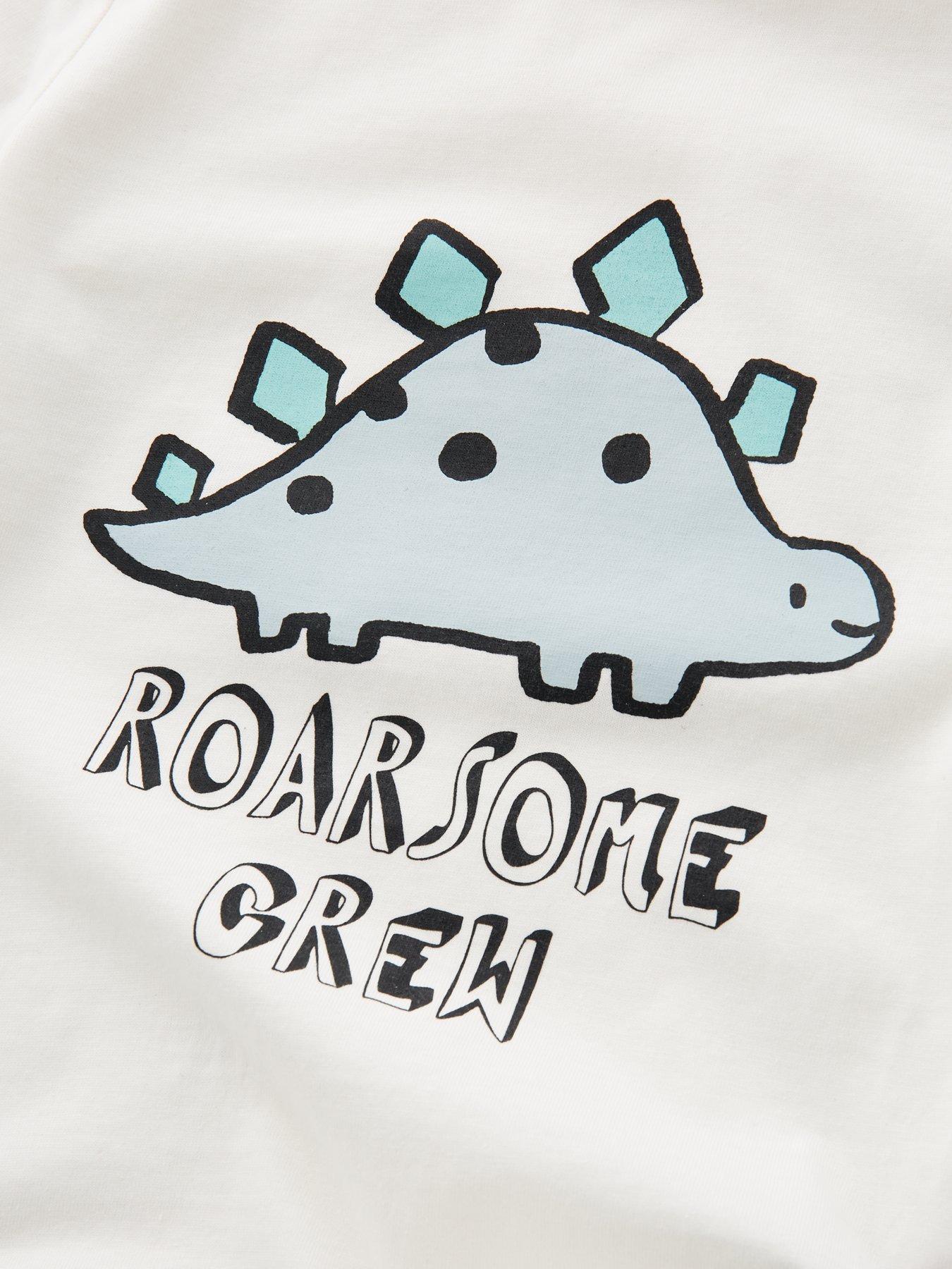  image of everyday-boys-dinosaur-print-short-sleeve-t-shirt-and-short-set-multi