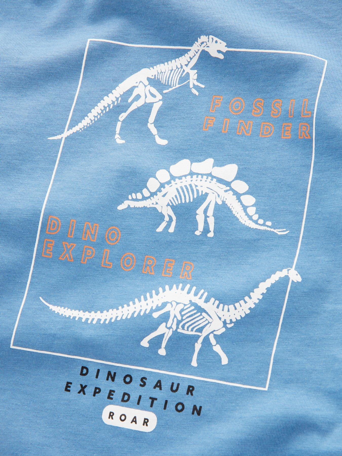  image of everyday-boys-dinosaur-print-graphic-t-shirt-and-short-set-multi