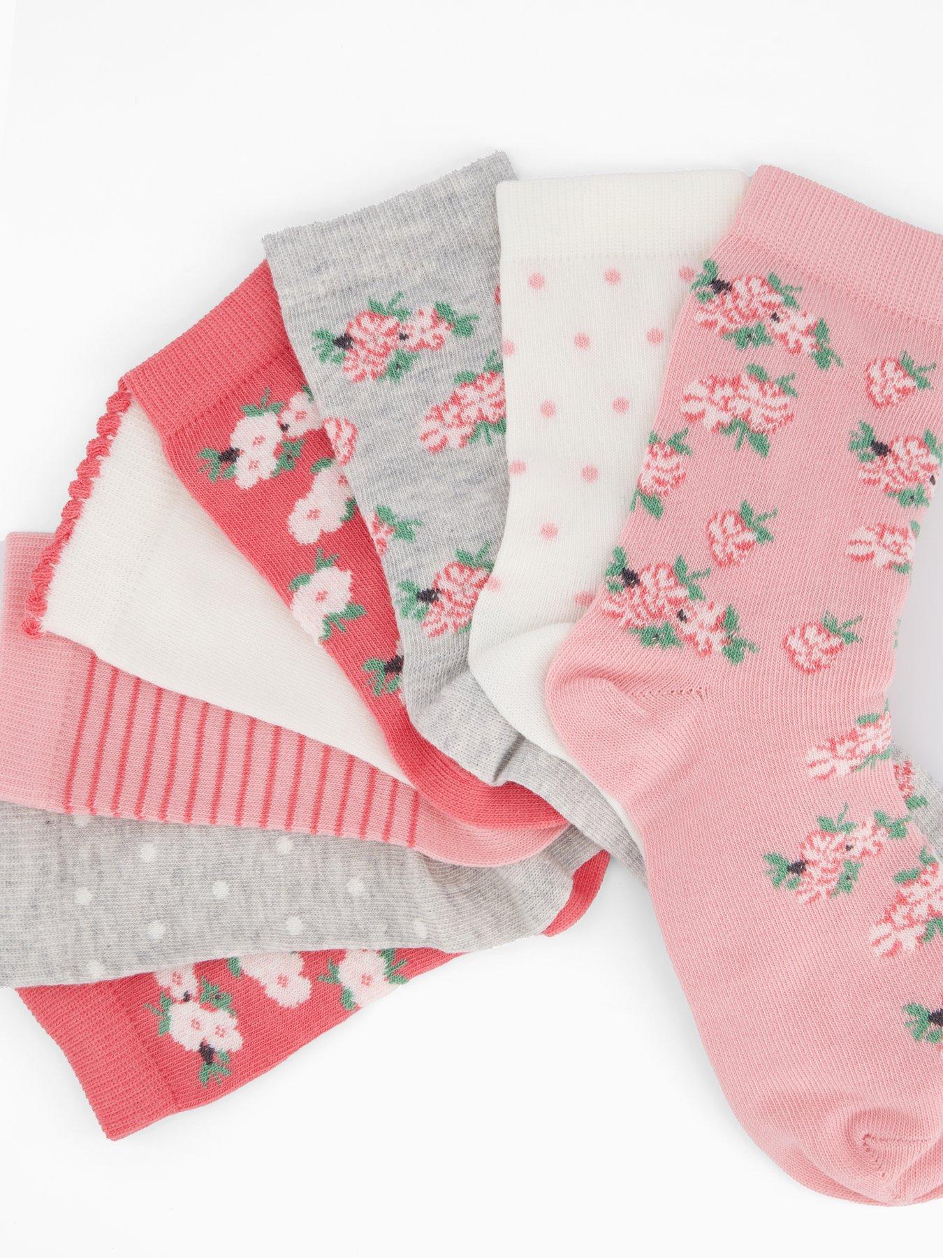  image of mini-v-by-very-girls-7-pack-summer-garden-socks-multi