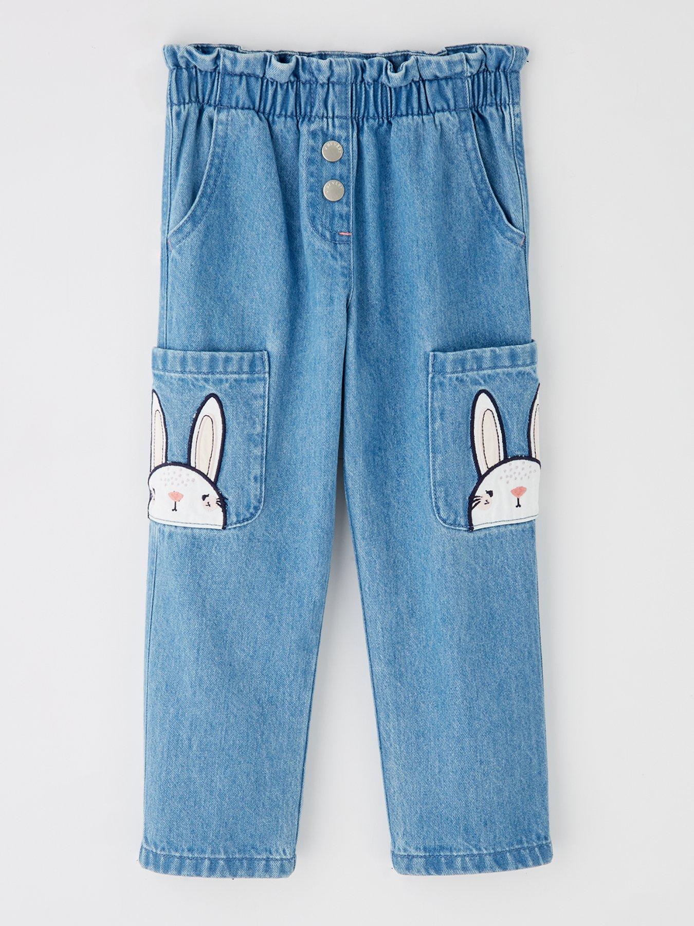  image of mini-v-by-very-girls-bunny-button-jean-blue