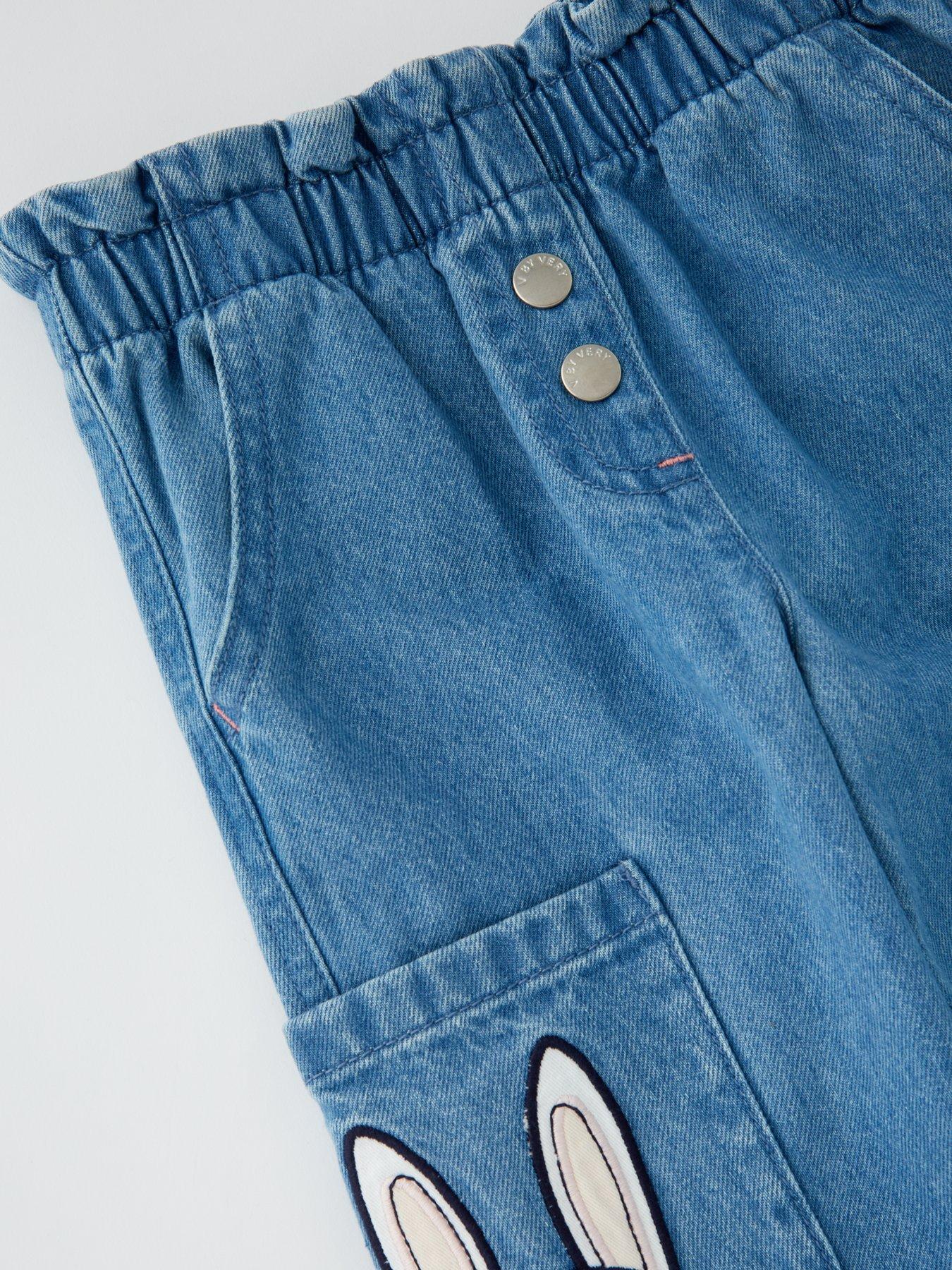  image of mini-v-by-very-girls-bunny-button-jean-blue