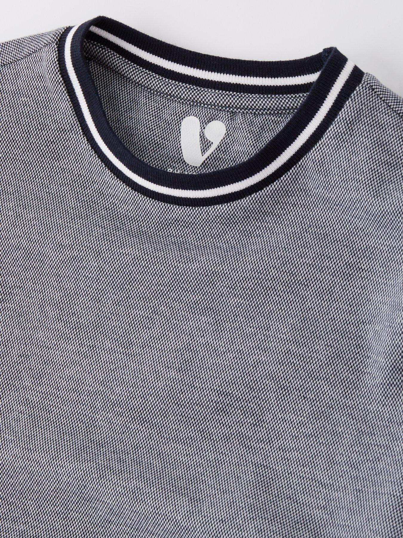  image of v-by-very-boys-short-sleeve-rib-neck-t-shirt-and-jog-set-navy