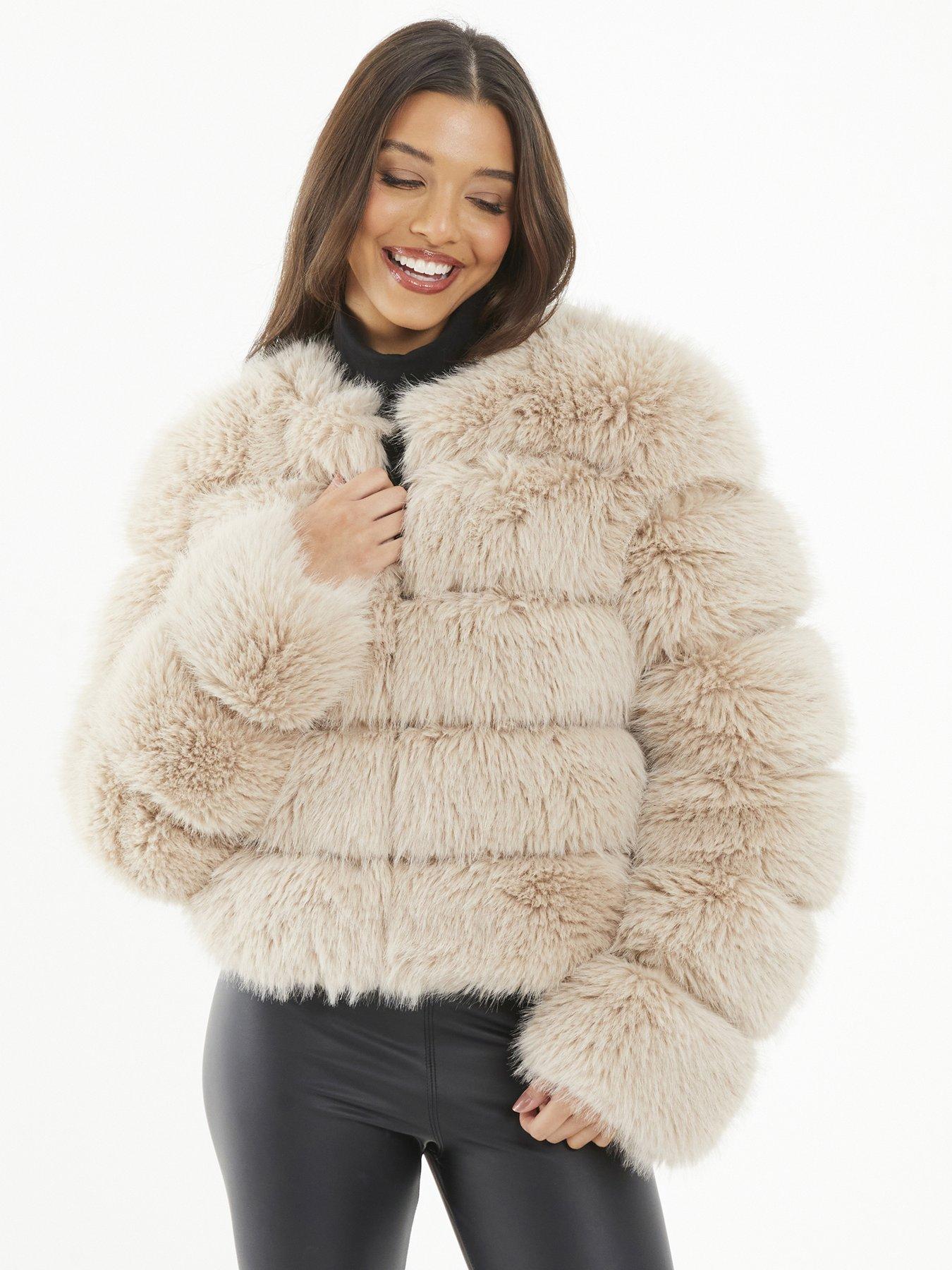 undefined Stone Faux Fur Jacket