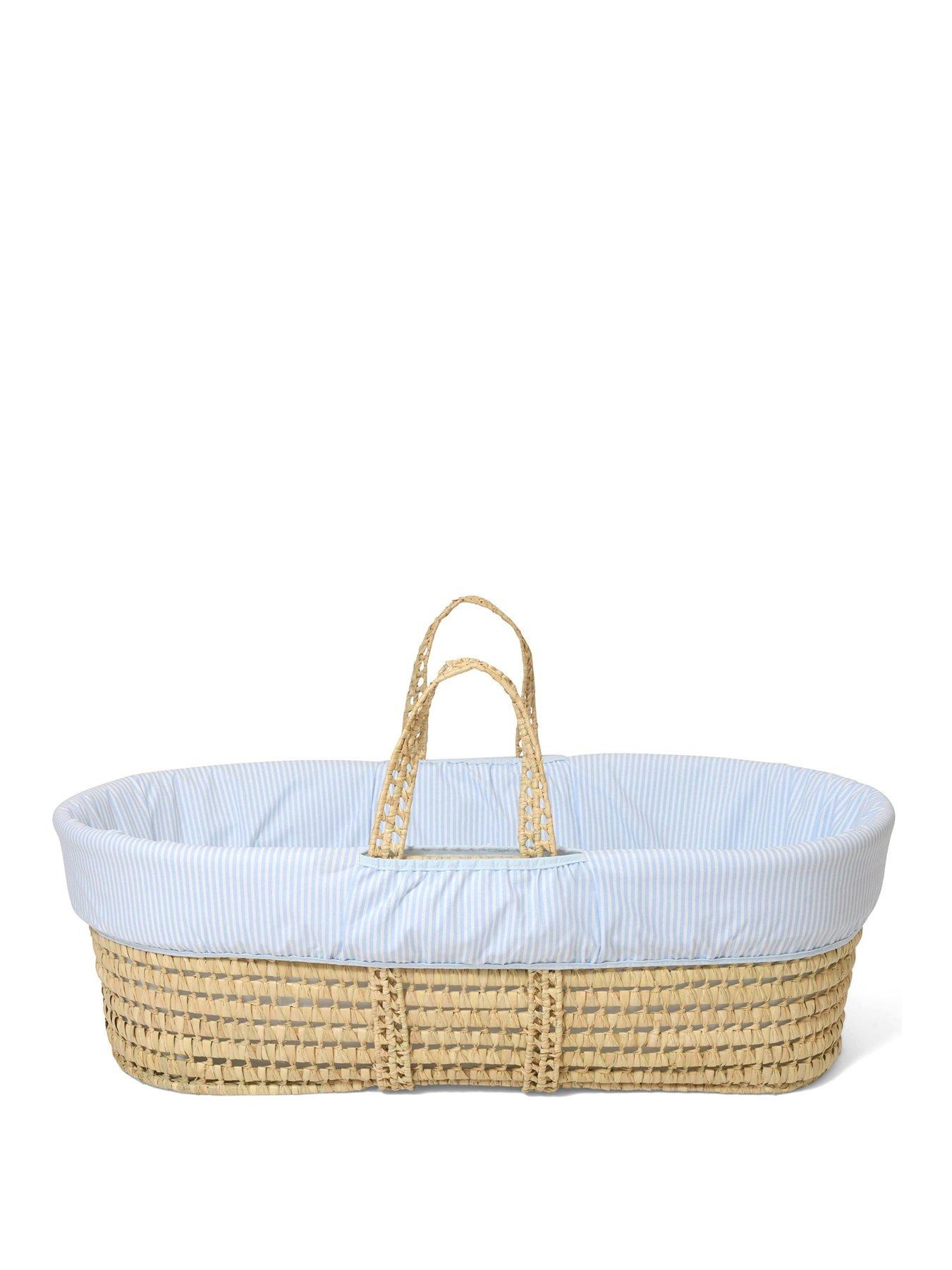 undefined Blue Stripe Palm Moses Basket