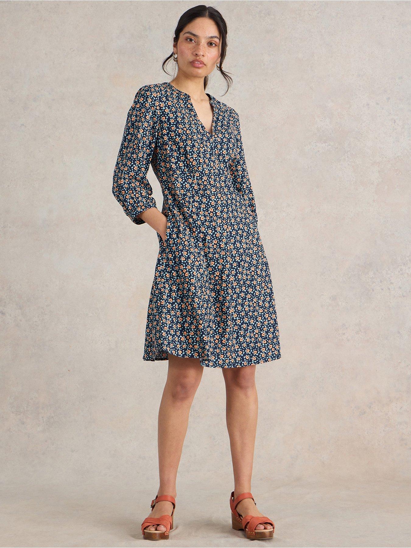 FatFace Simone Velvet Dress Dark Plum littlewoods