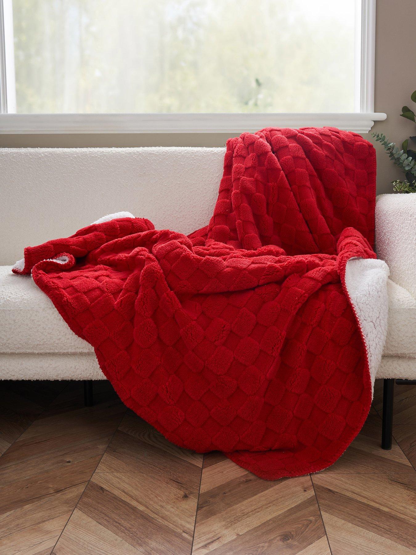 The Very Collection Checkerboard Throw With Sherpa Backing