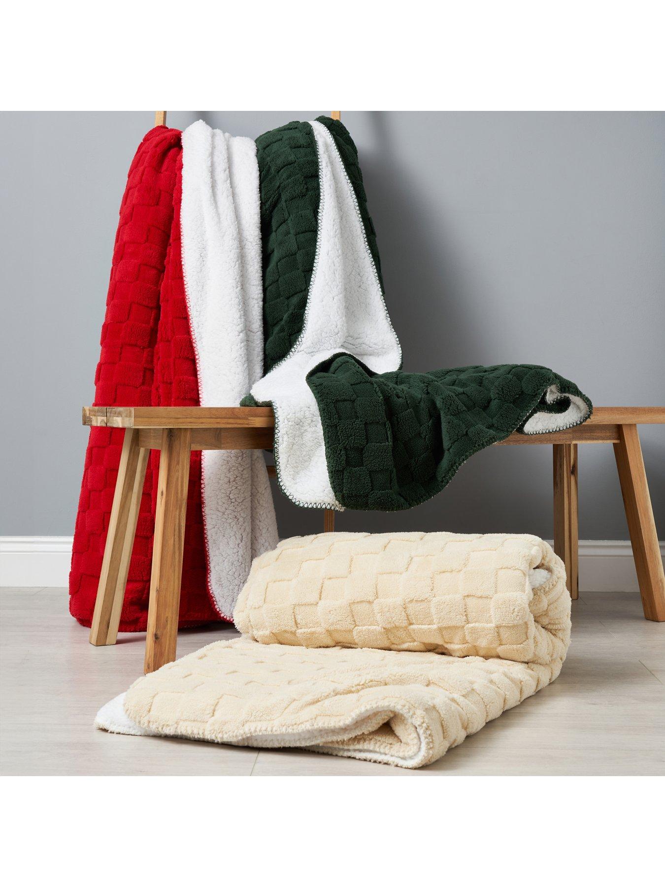Image 5 of 7 of Very Home Checkerboard Throw With Sherpa Backing