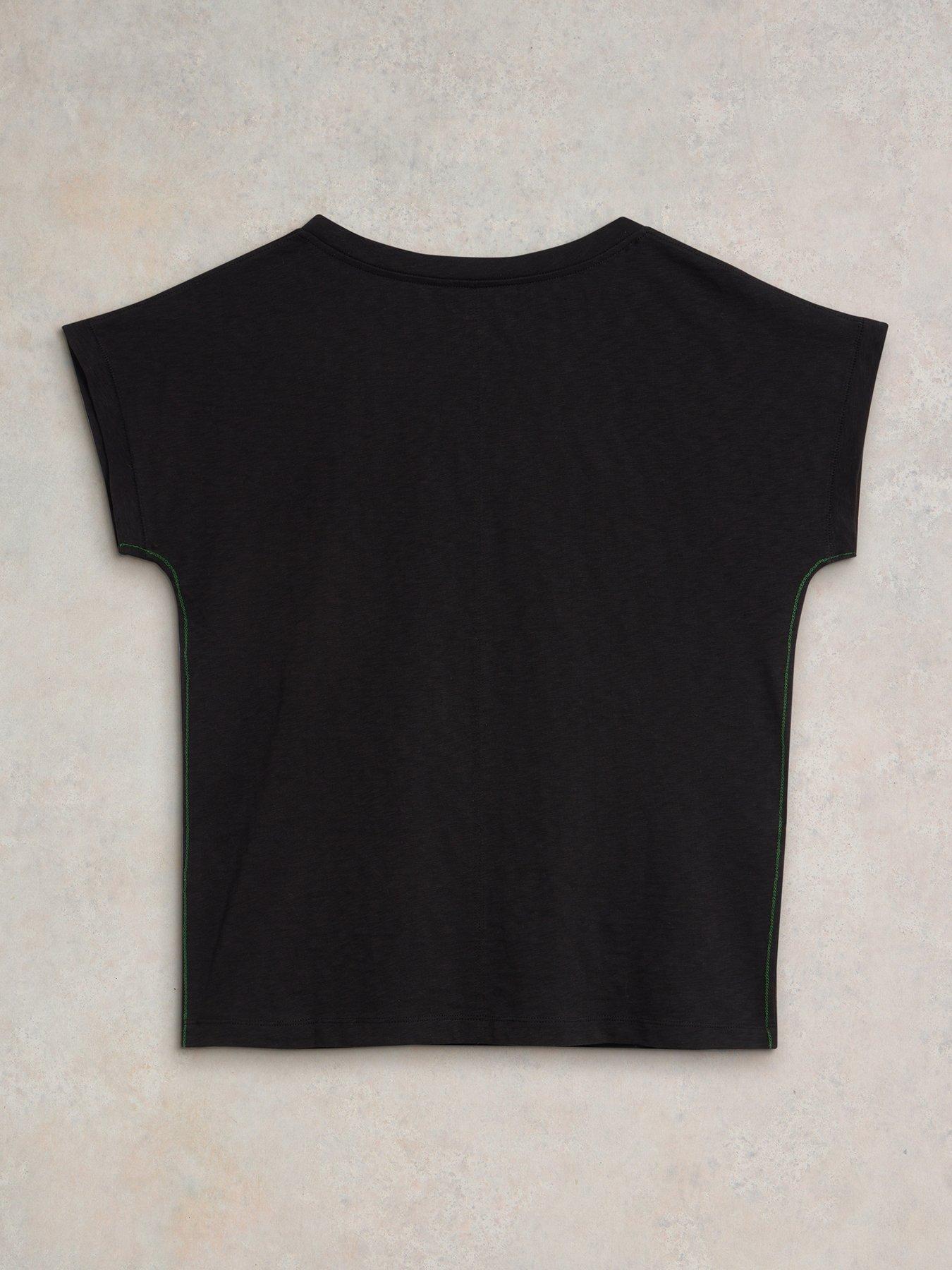 Image 5 of 6 of White Stuff Nelly Notch Neck Tee - Black