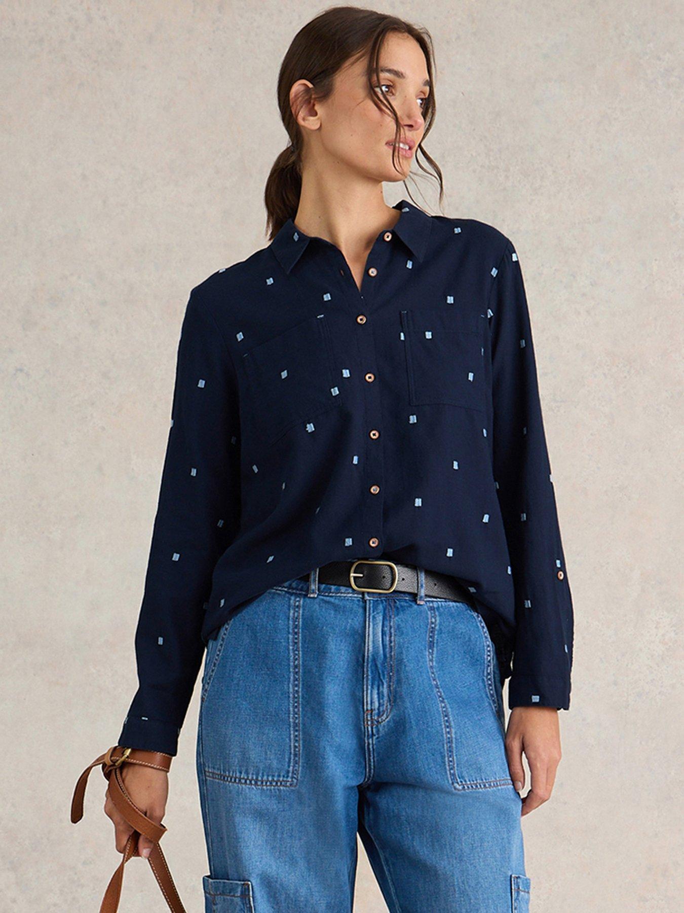  image of white-stuff-sophienbspcotton-shirt-navy