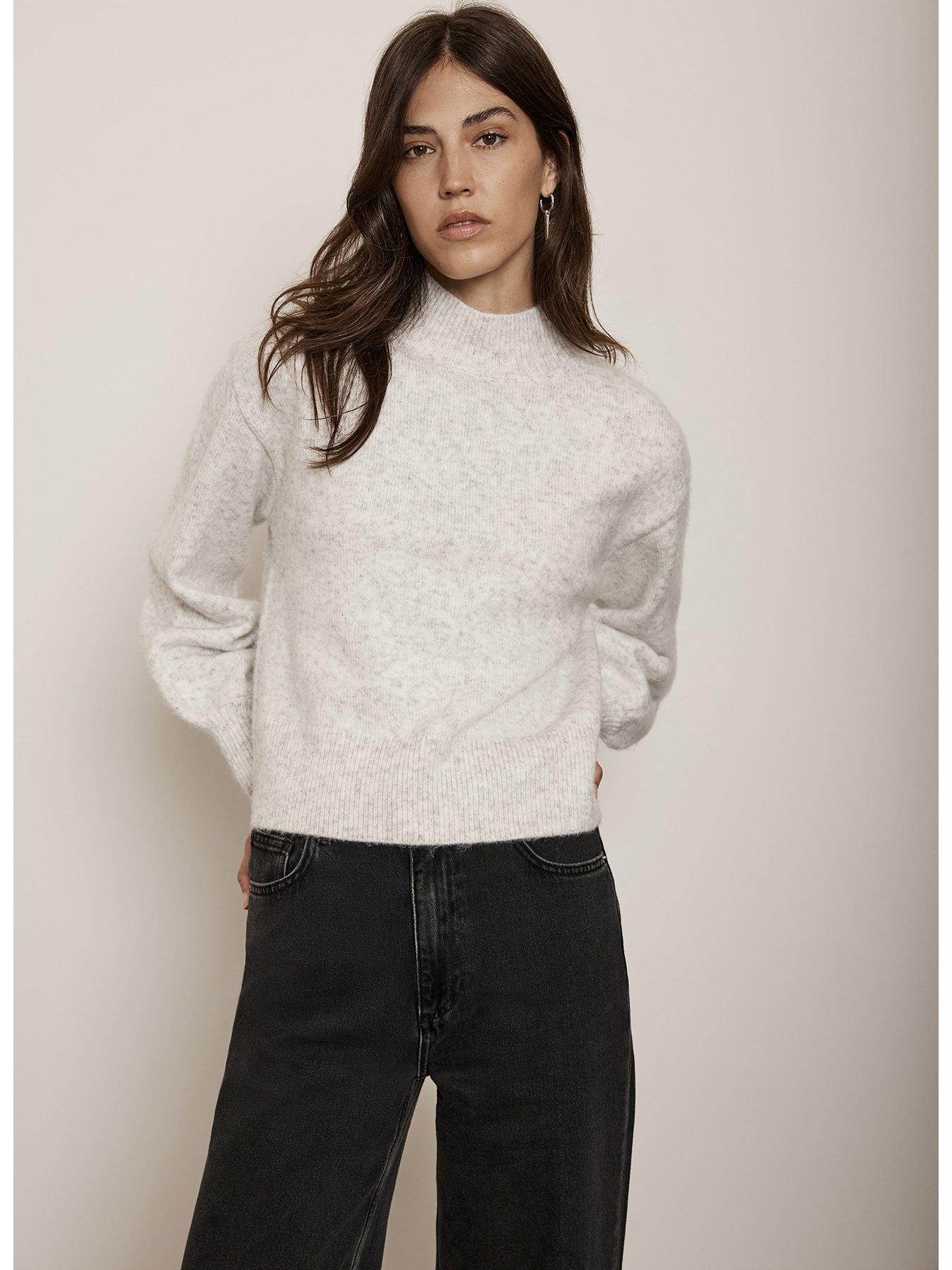  image of mint-velvet-grey-high-neck-jumper