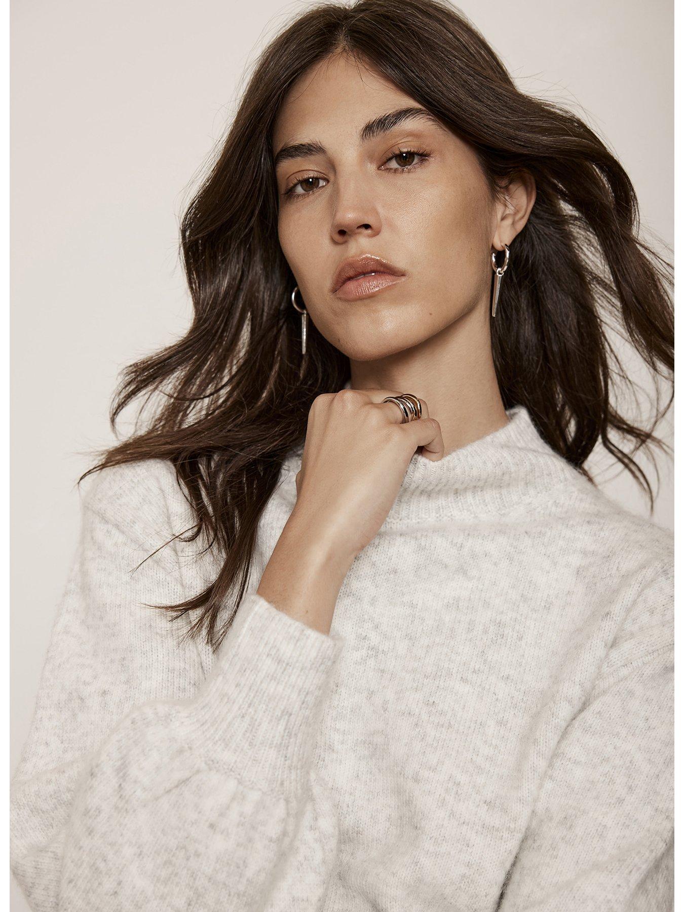  image of mint-velvet-grey-high-neck-jumper