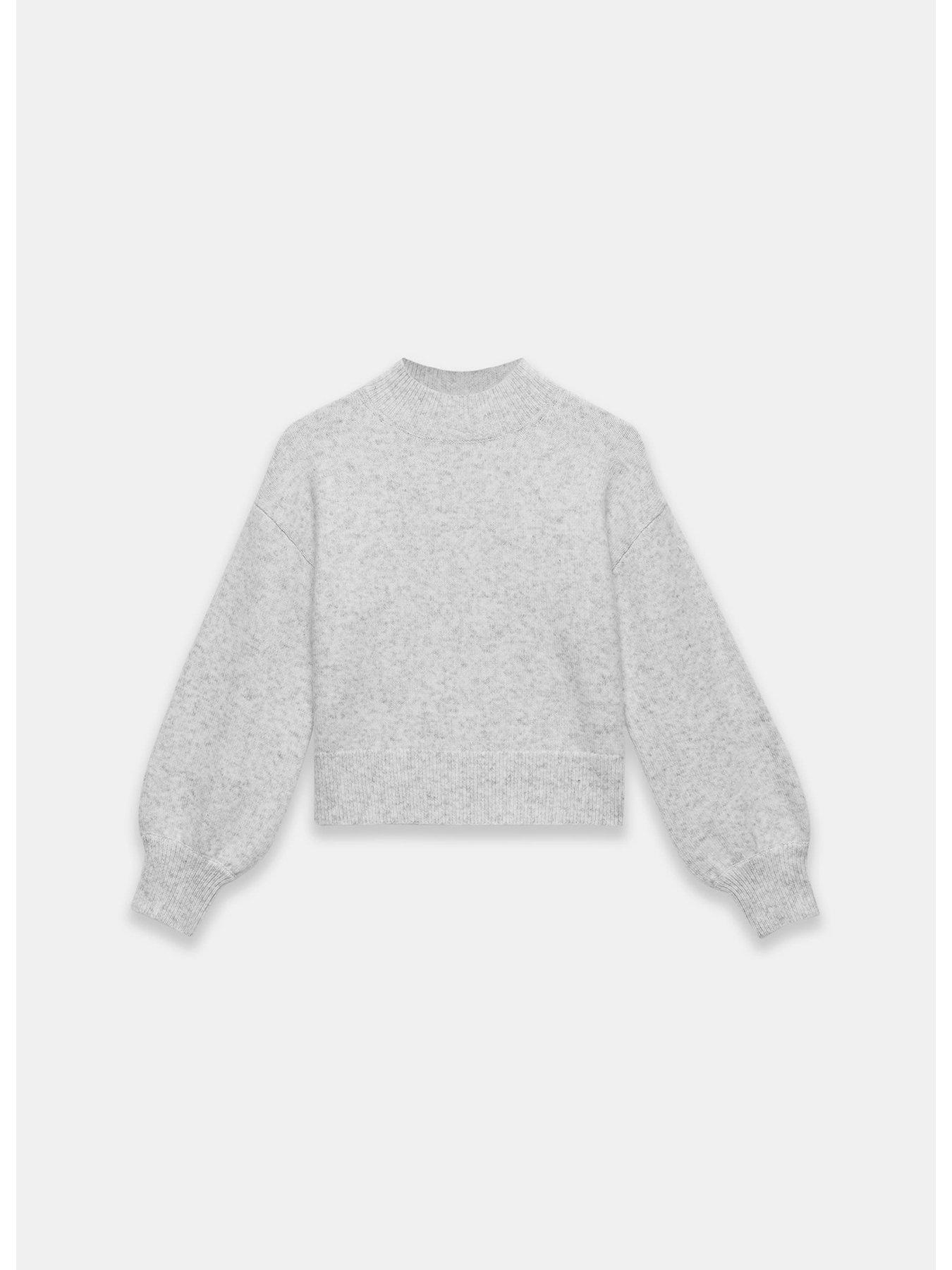  image of mint-velvet-grey-high-neck-jumper