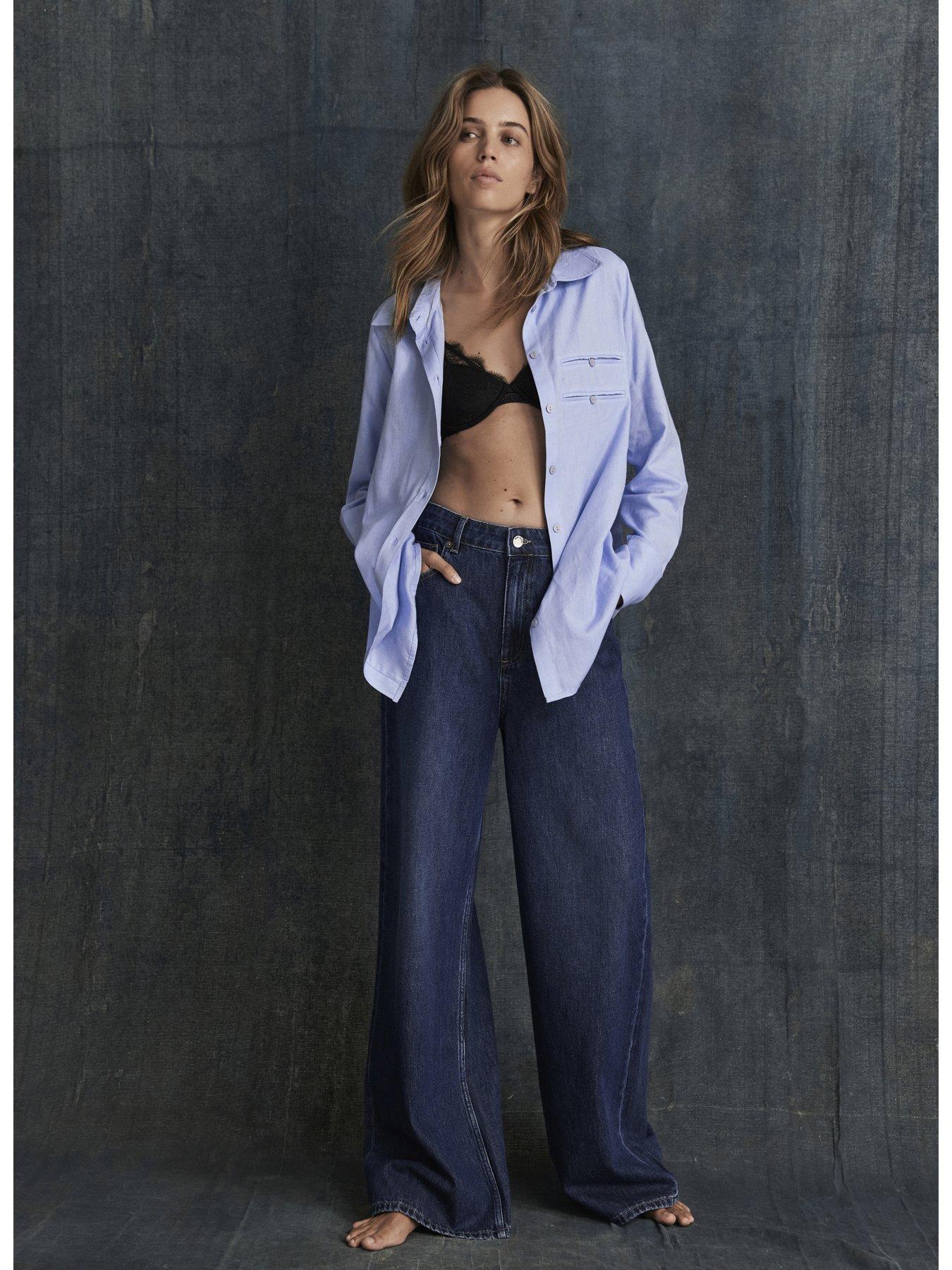  image of mint-velvet-dark-indigo-super-soft-wide-jeans-navy