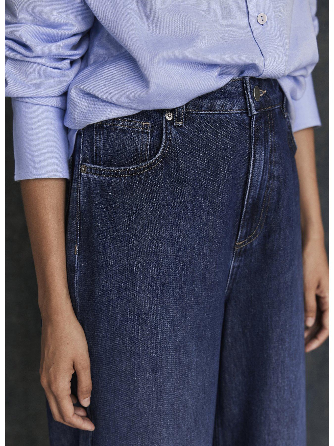  image of mint-velvet-dark-indigo-super-soft-wide-jeans-navy