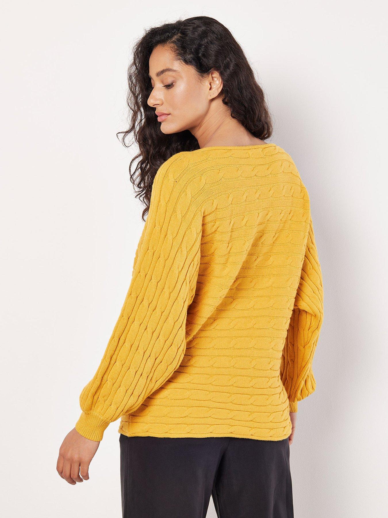 Apricot Aran Stripe Batwing Knit Jumper | Littlewoods