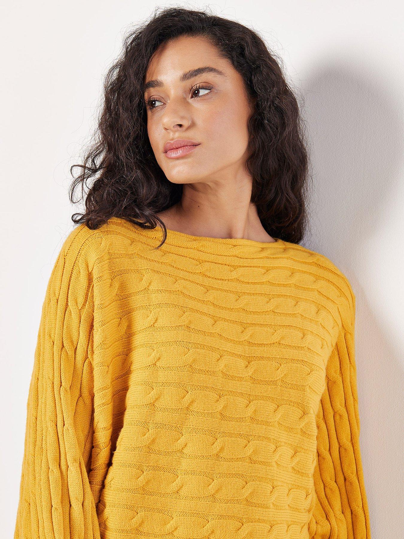 Apricot Aran Stripe Batwing Knit Jumper | Littlewoods