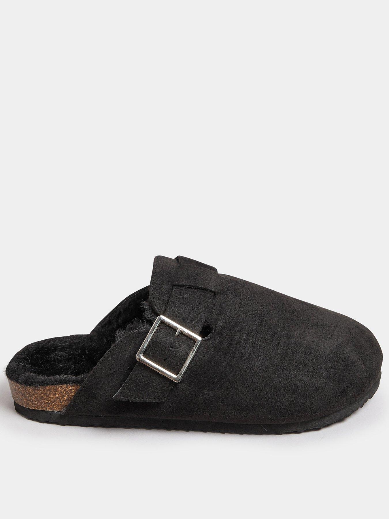  image of yours-extra-wide-fit-fur-lined-clog-black