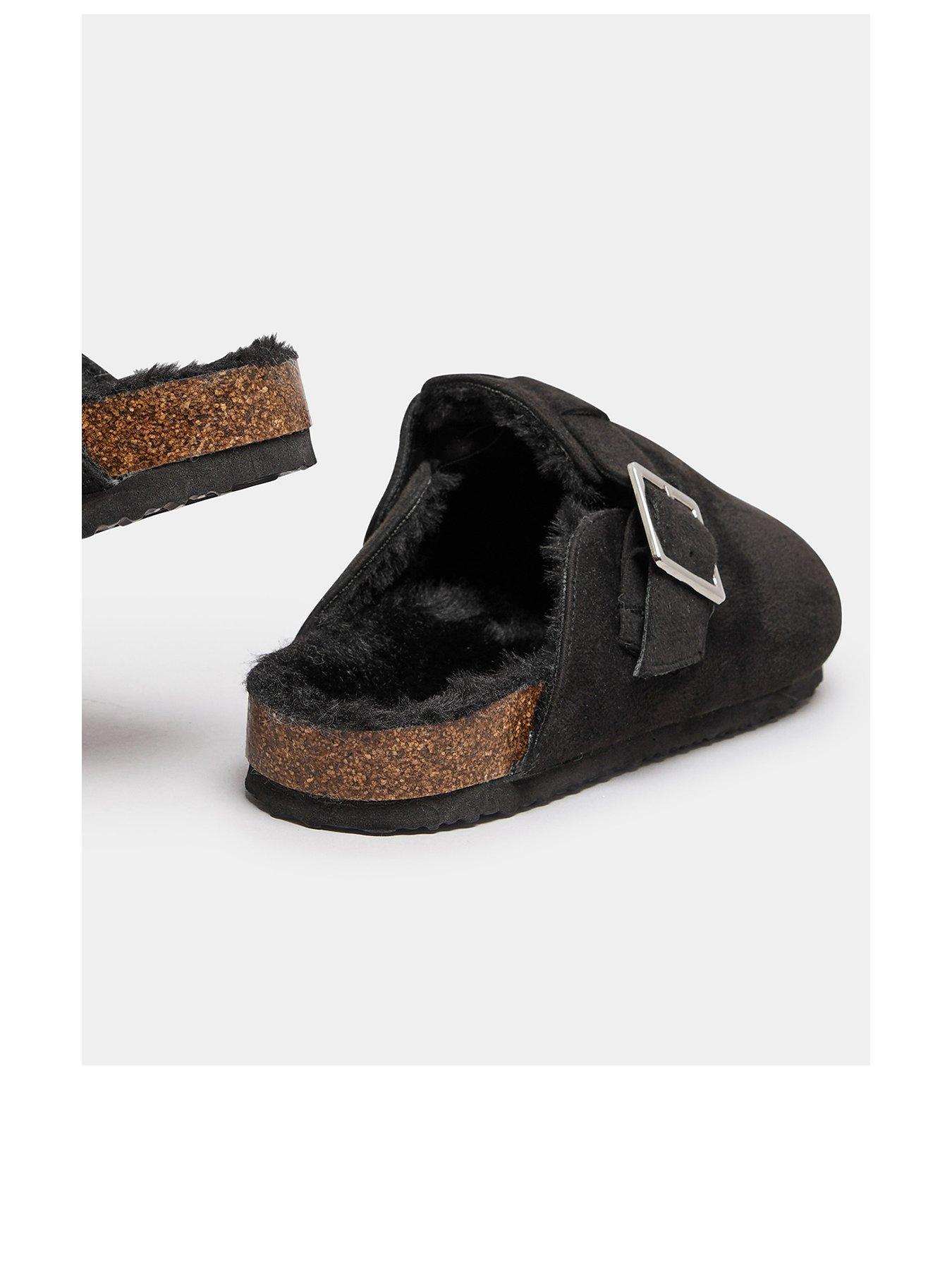  image of yours-extra-wide-fit-fur-lined-clog-black