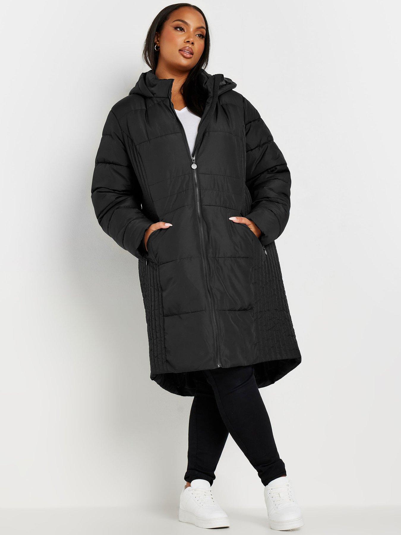 Image 3 of 4 of Yours Curve Mid Weight Padded Coat - Black