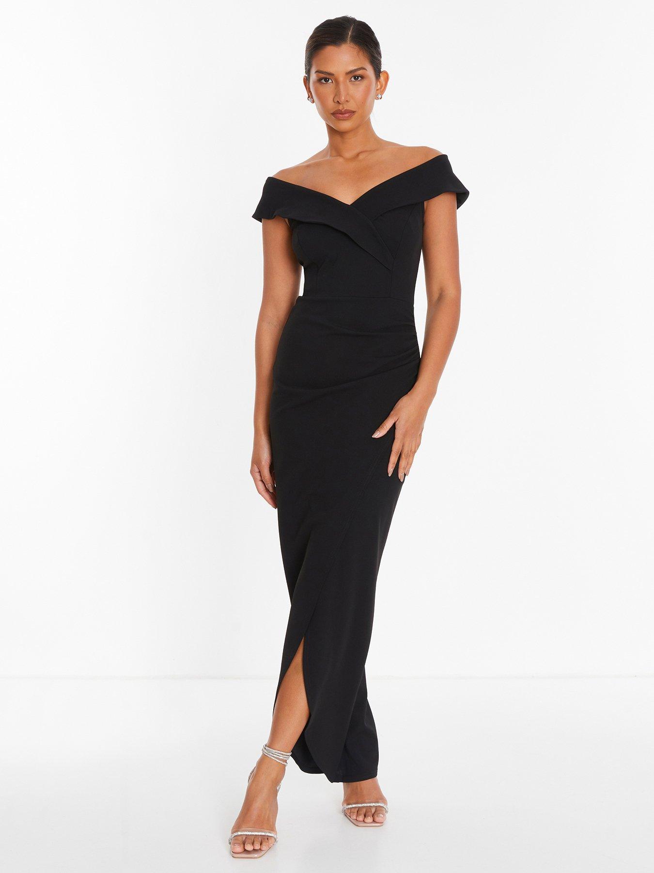 quiz-black-bardot-wrap-maxi-dress