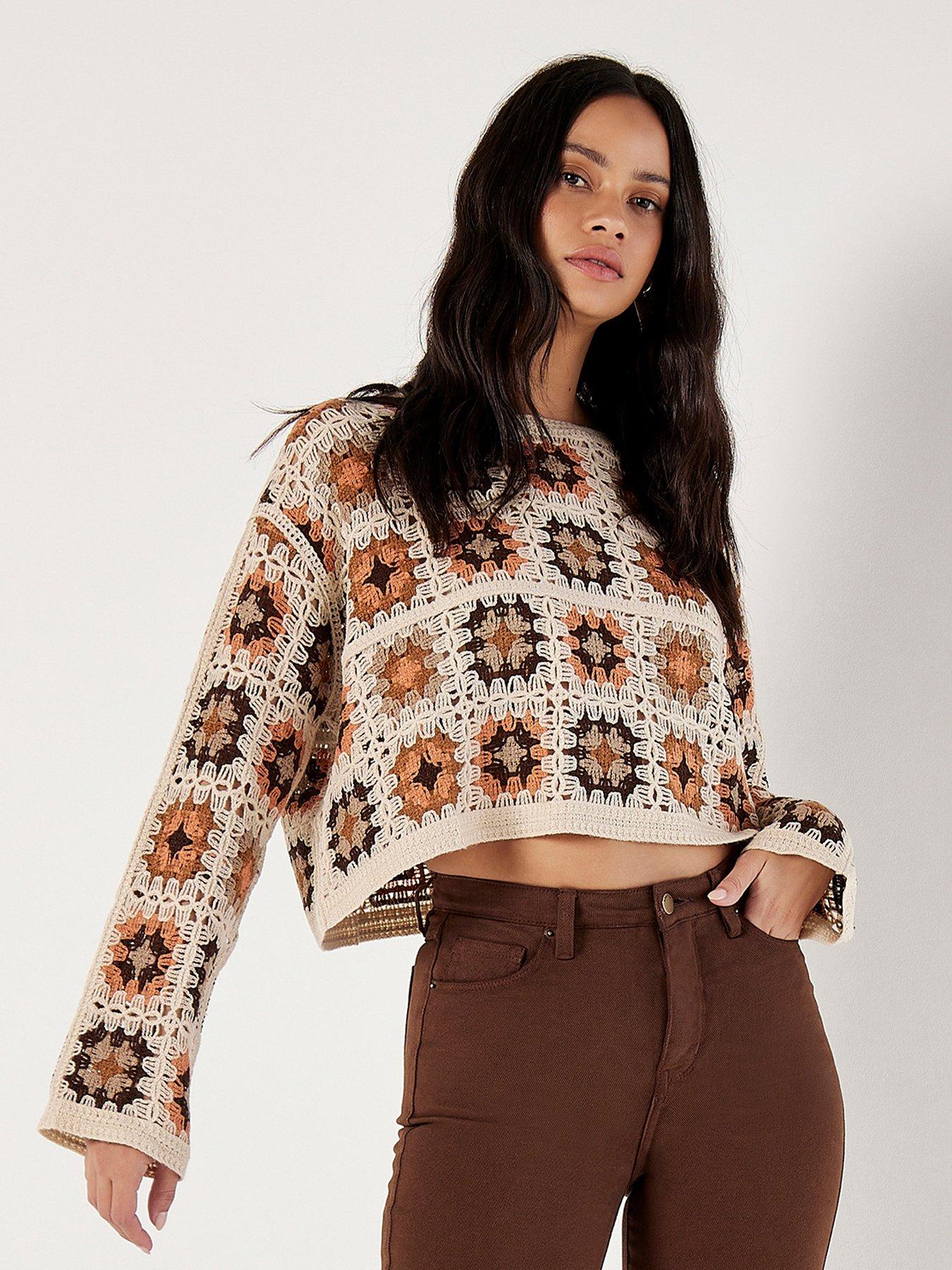 undefined Crochet Squares Boxy Jumper