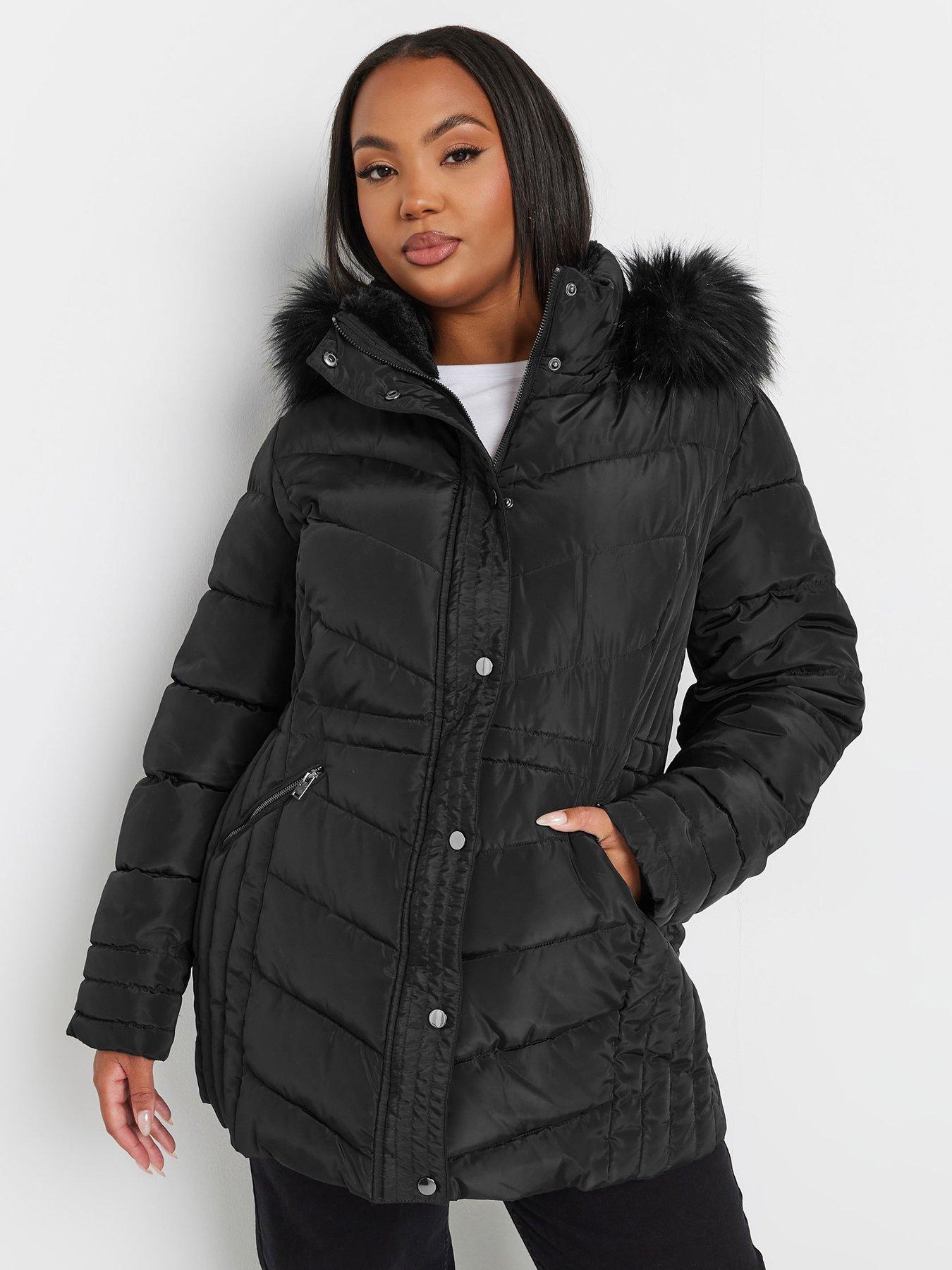 Fatface black jenny padded coat on sale