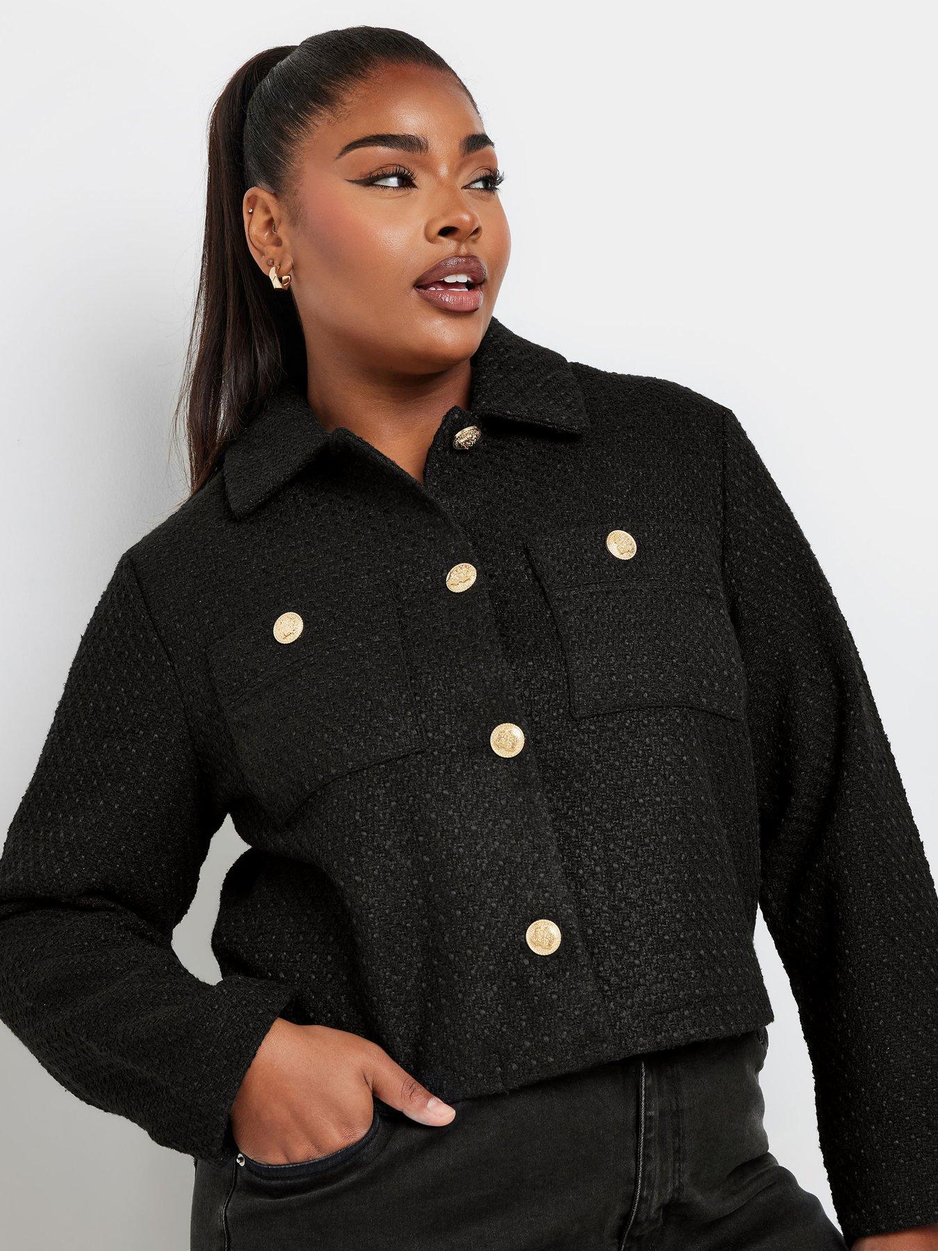 undefined Curve Boucle Short Jacket - Black