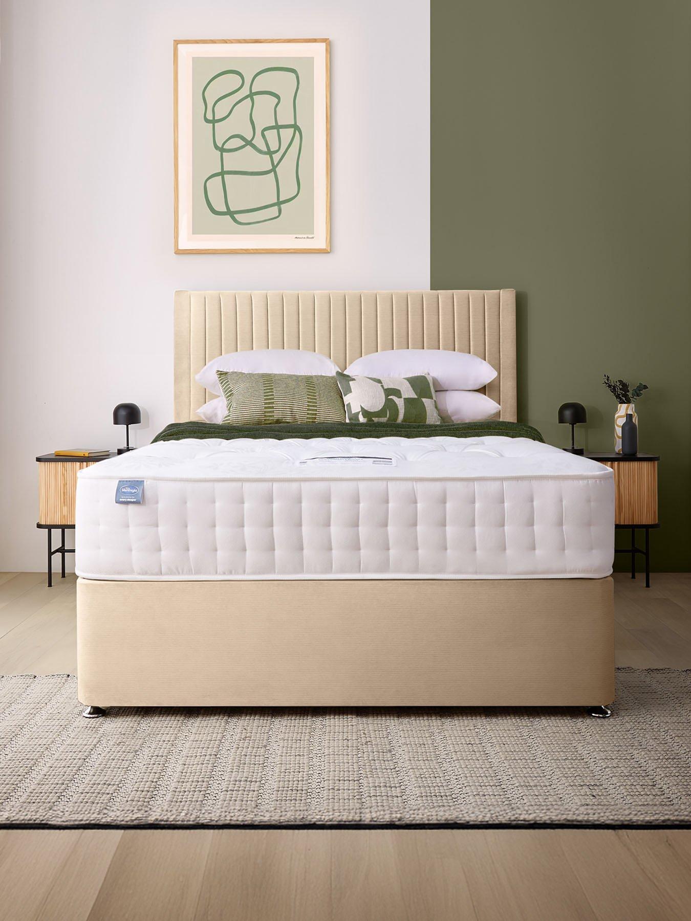  image of silentnight-2000-pocket-econbspdivan-bed-with-storage-options-headboard-included-medium-firm