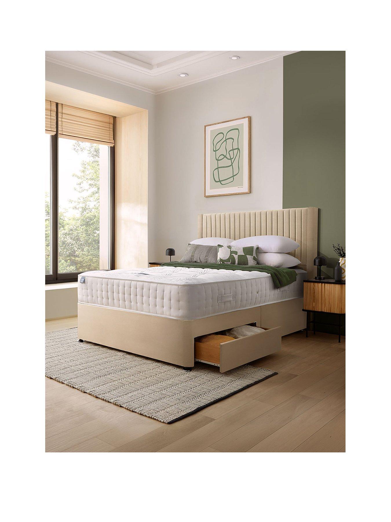  image of silentnight-2000-pocket-econbspdivan-bed-with-storage-options-headboard-included-medium-firm