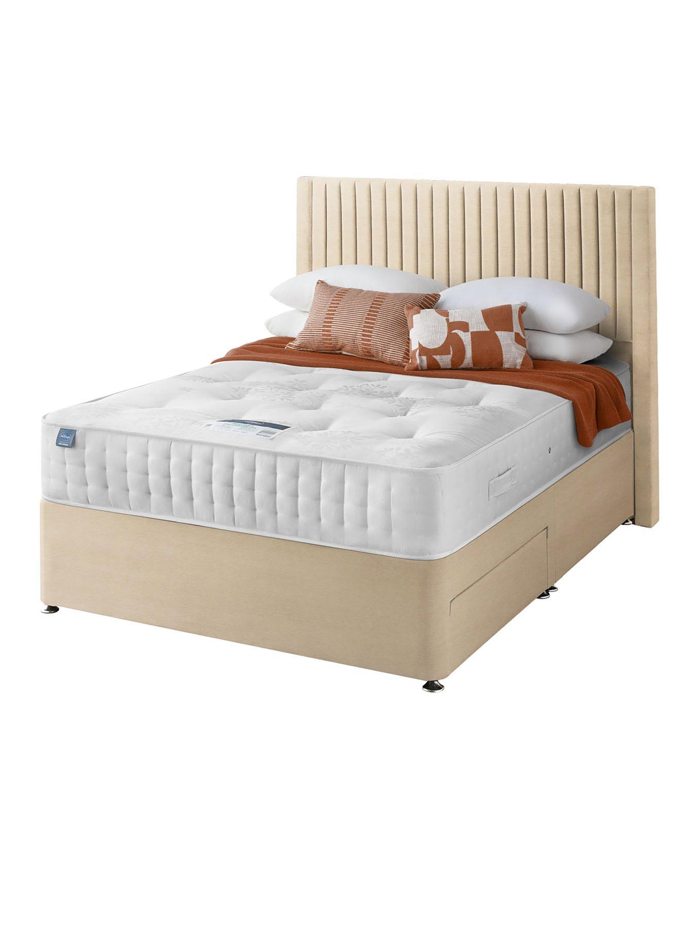  image of silentnight-2000-pocket-econbspdivan-bed-with-storage-options-headboard-included-medium-firm
