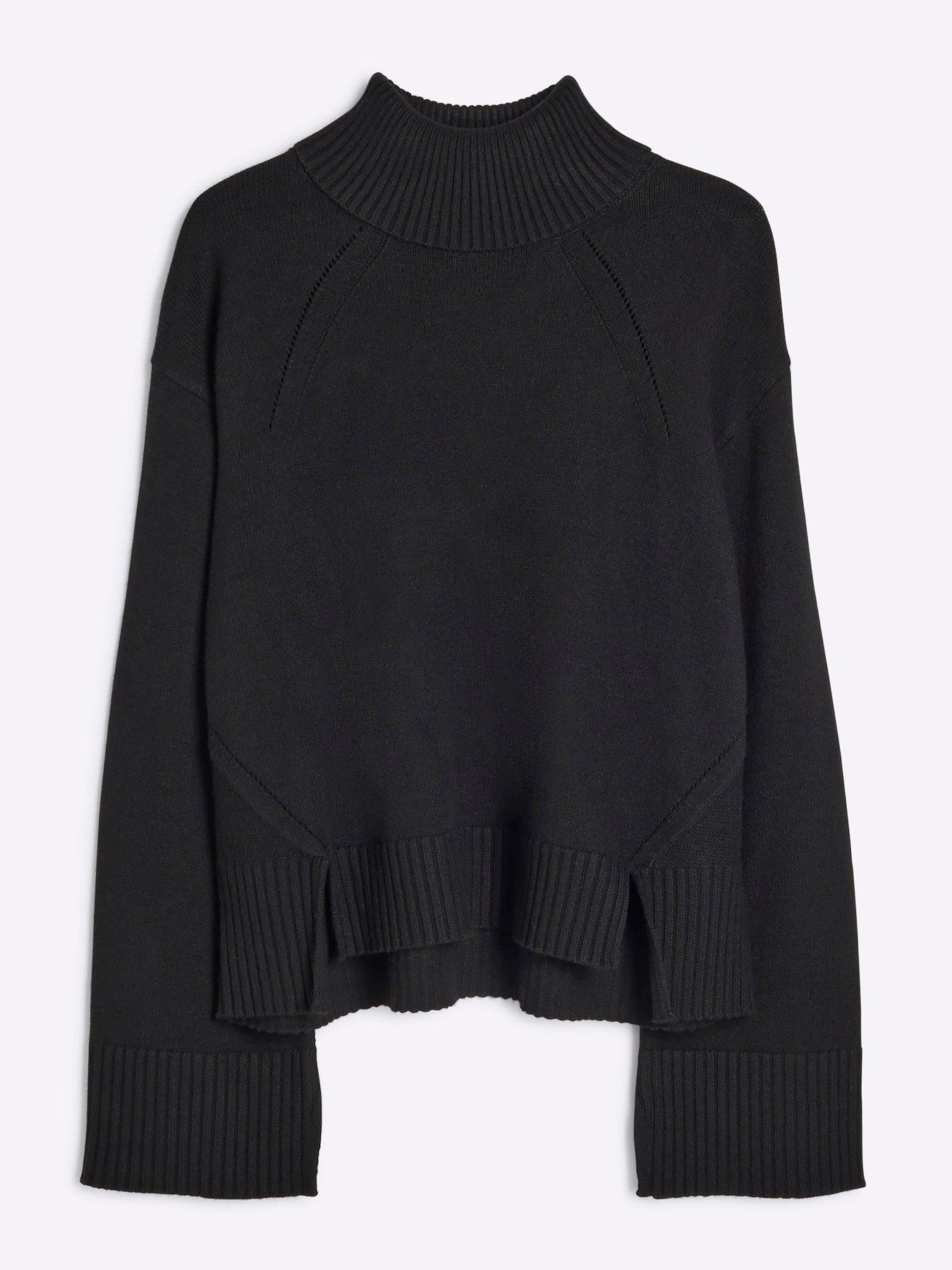  image of river-island-high-neck-jumper-black