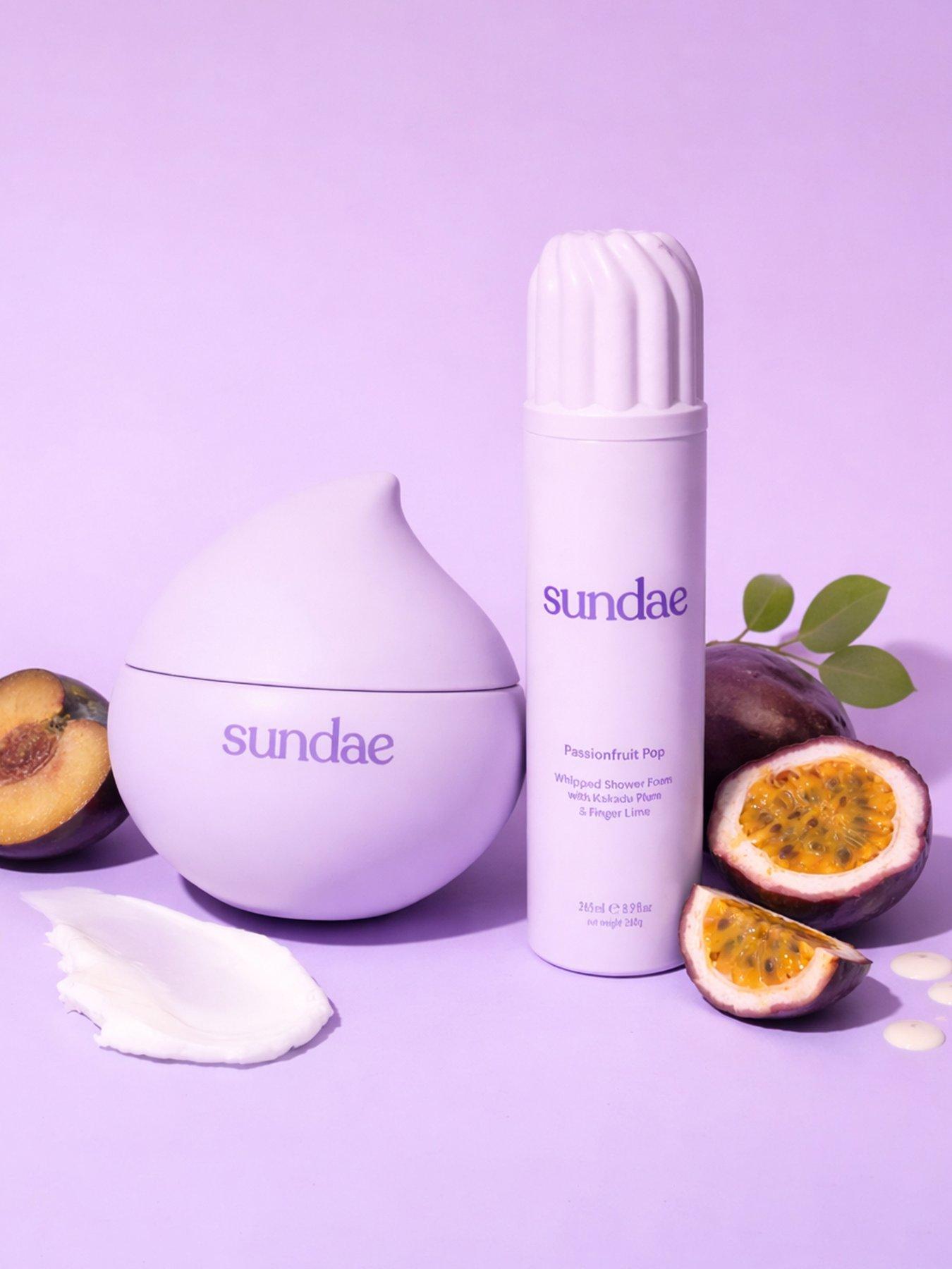 Sundae Perky Plum Whipped Moisturiser & Passionfruit Whipped Shower Foam Duo