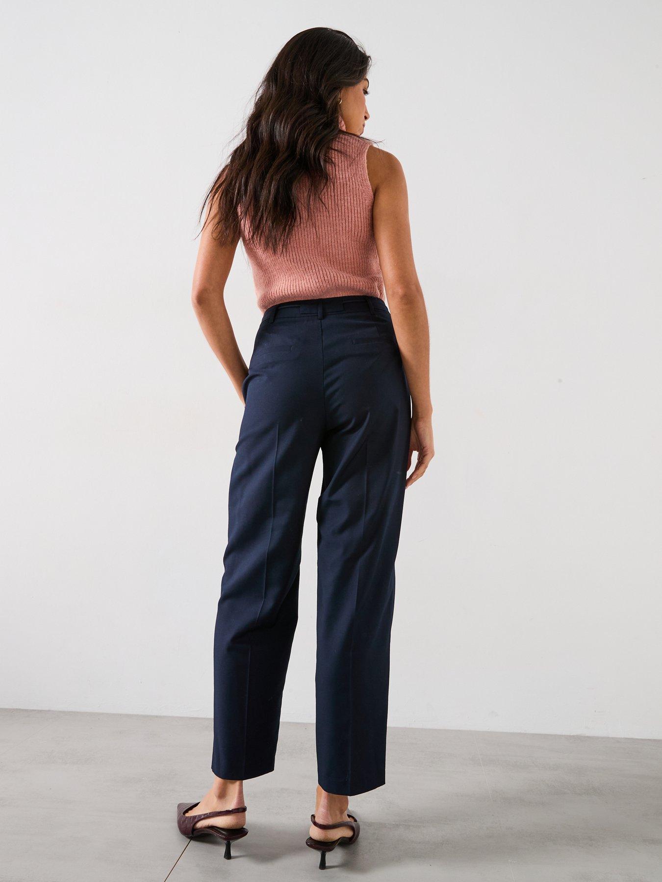 Image 2 of 5 of V by Very Barrel Leg Tie Waist Trouser - Navy