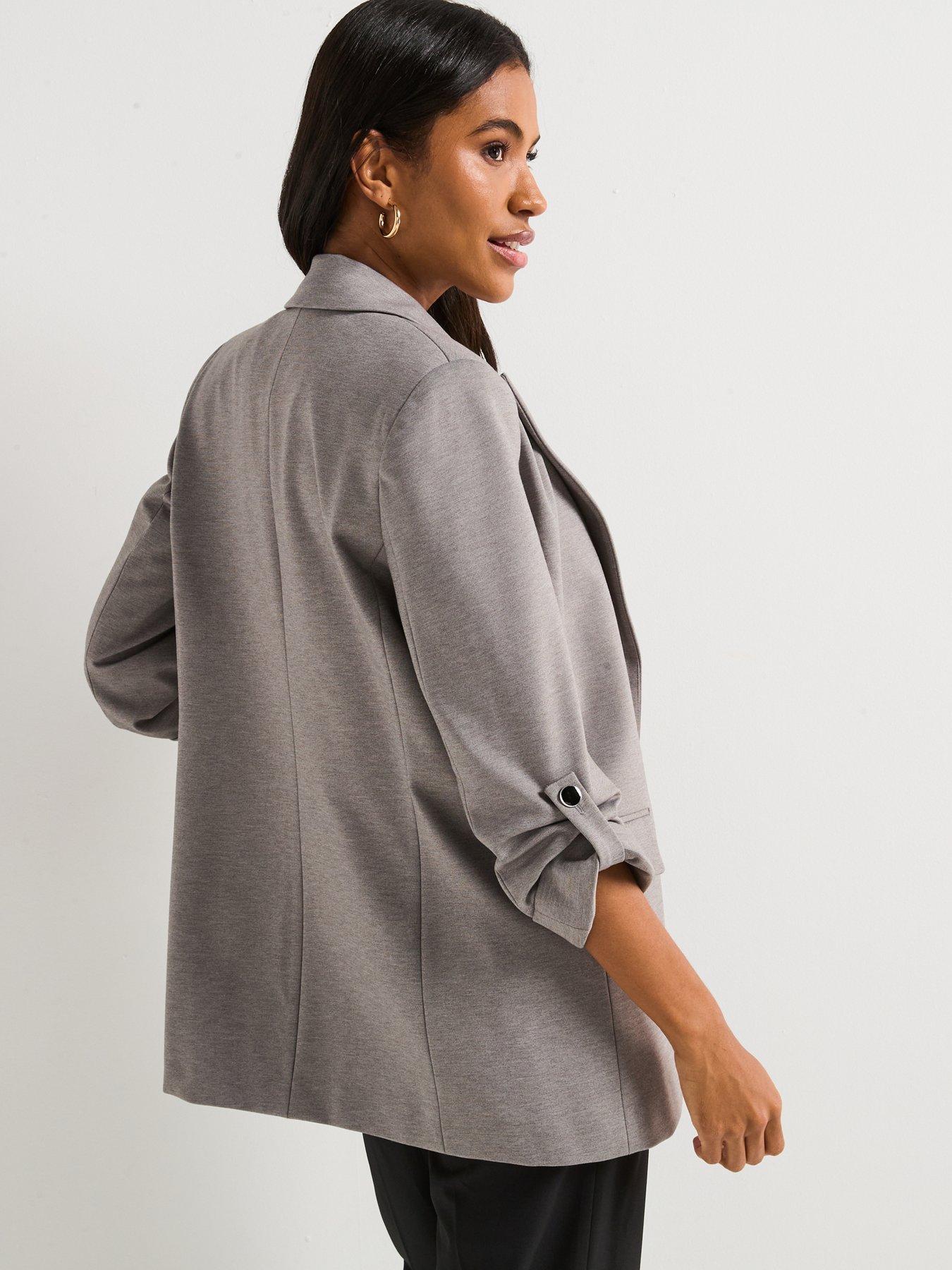  image of everyday-jersey-button-tab-blazer-grey