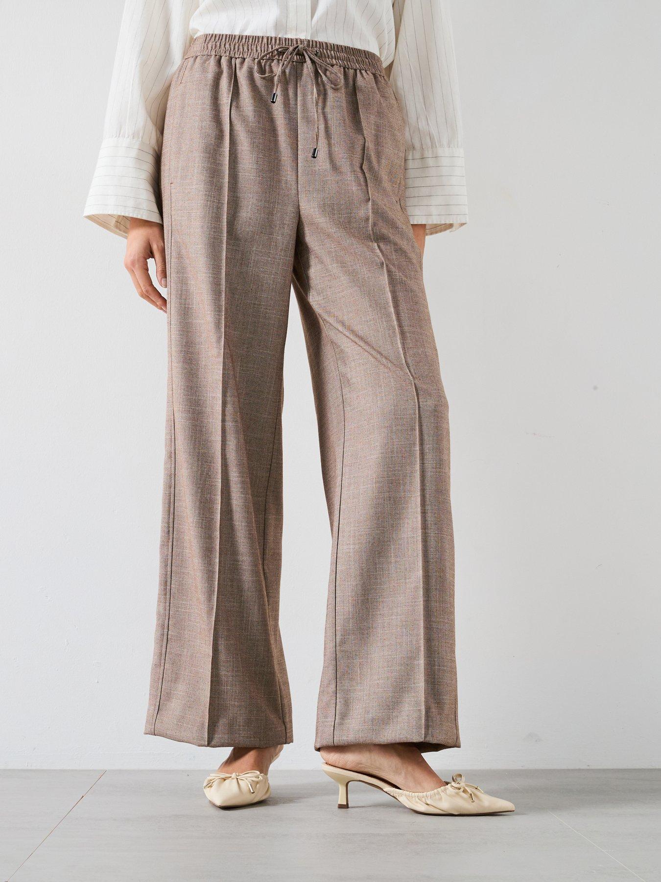  image of v-by-very-relaxed-pintuck-wide-leg-jogger-grey