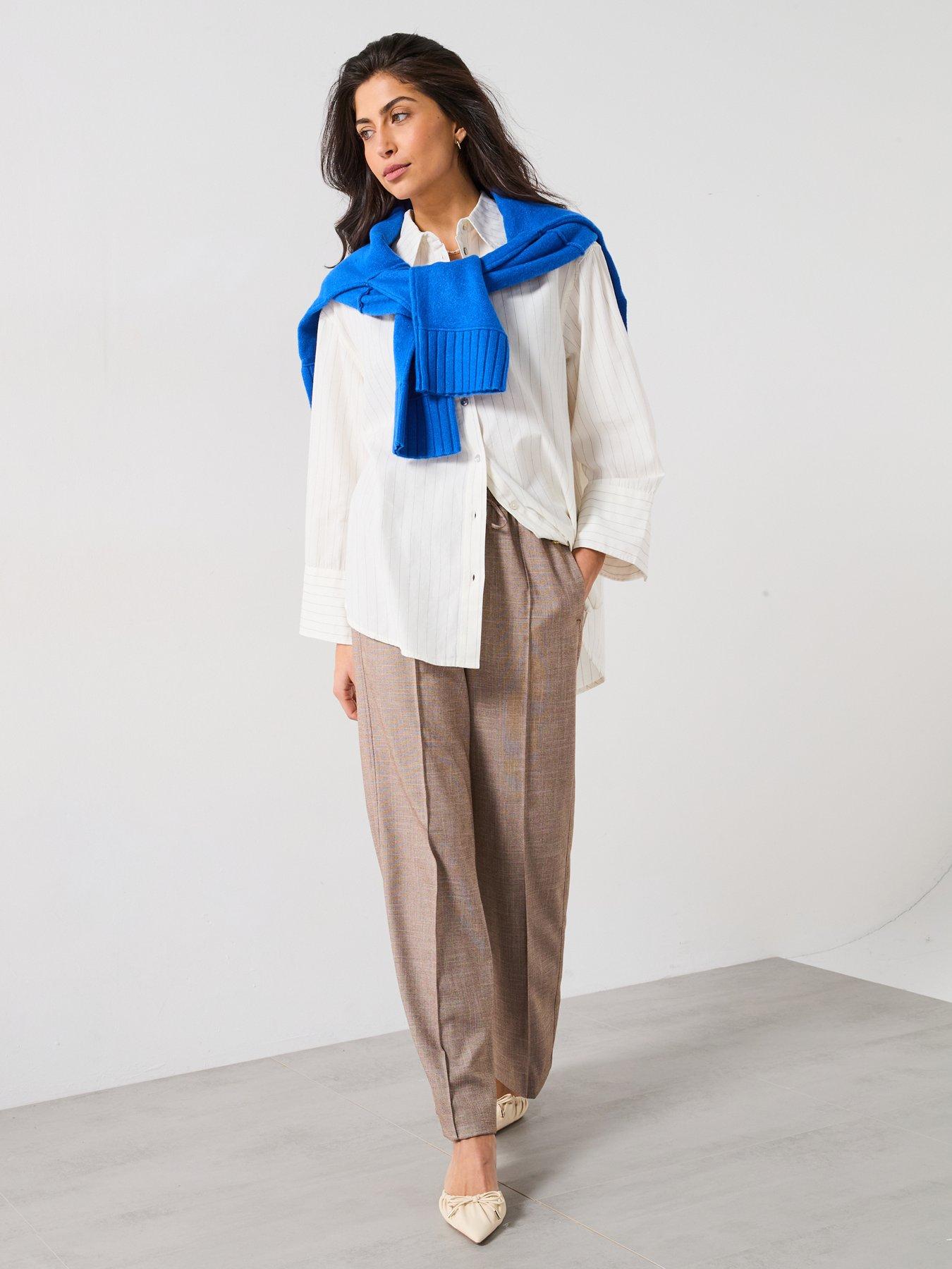  image of v-by-very-relaxed-pintuck-wide-leg-jogger-grey