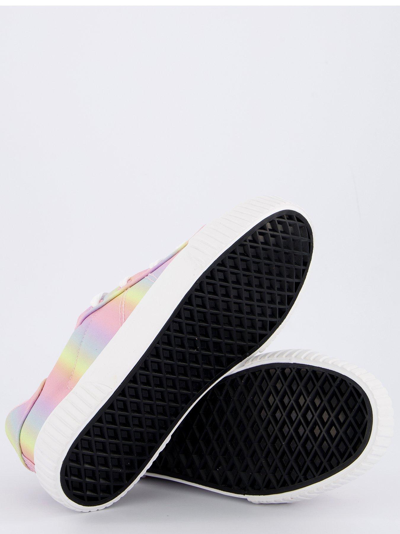  image of everyday-girls-rainbow-canvas-lace-up-trainer-multi