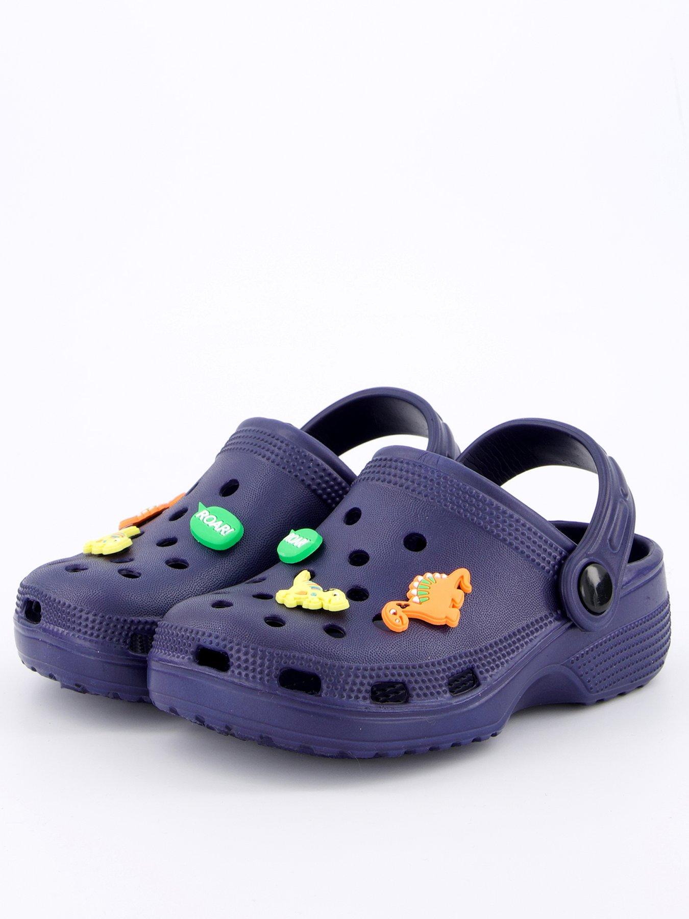  image of v-by-very-boys-removeable-faux-fur-lined-mule-sandal-navy