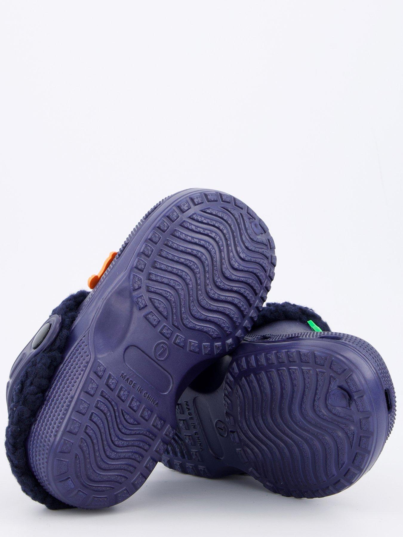  image of v-by-very-boys-removeable-faux-fur-lined-mule-sandal-navy