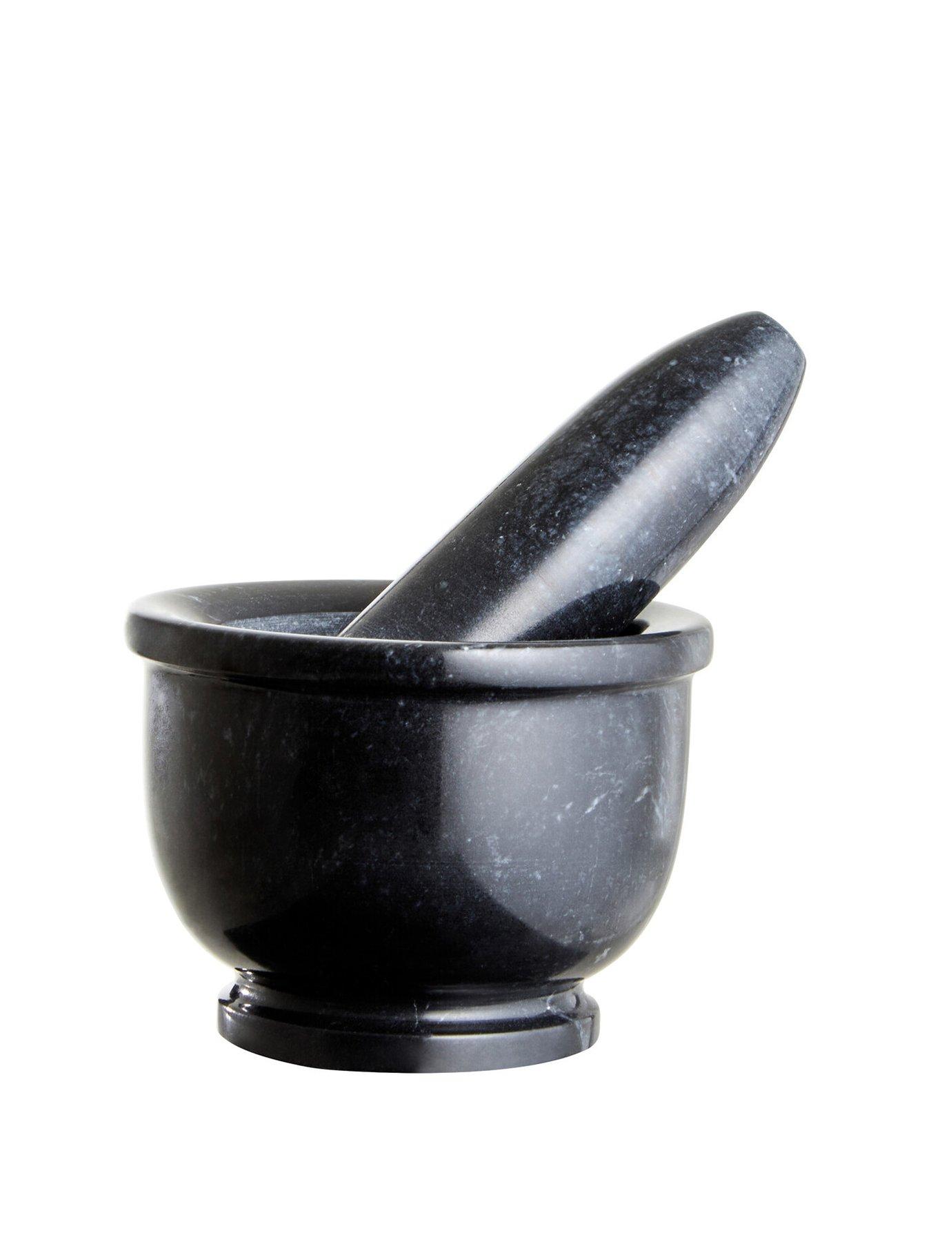 undefined Black Marble Pestle and Mortar with Rim