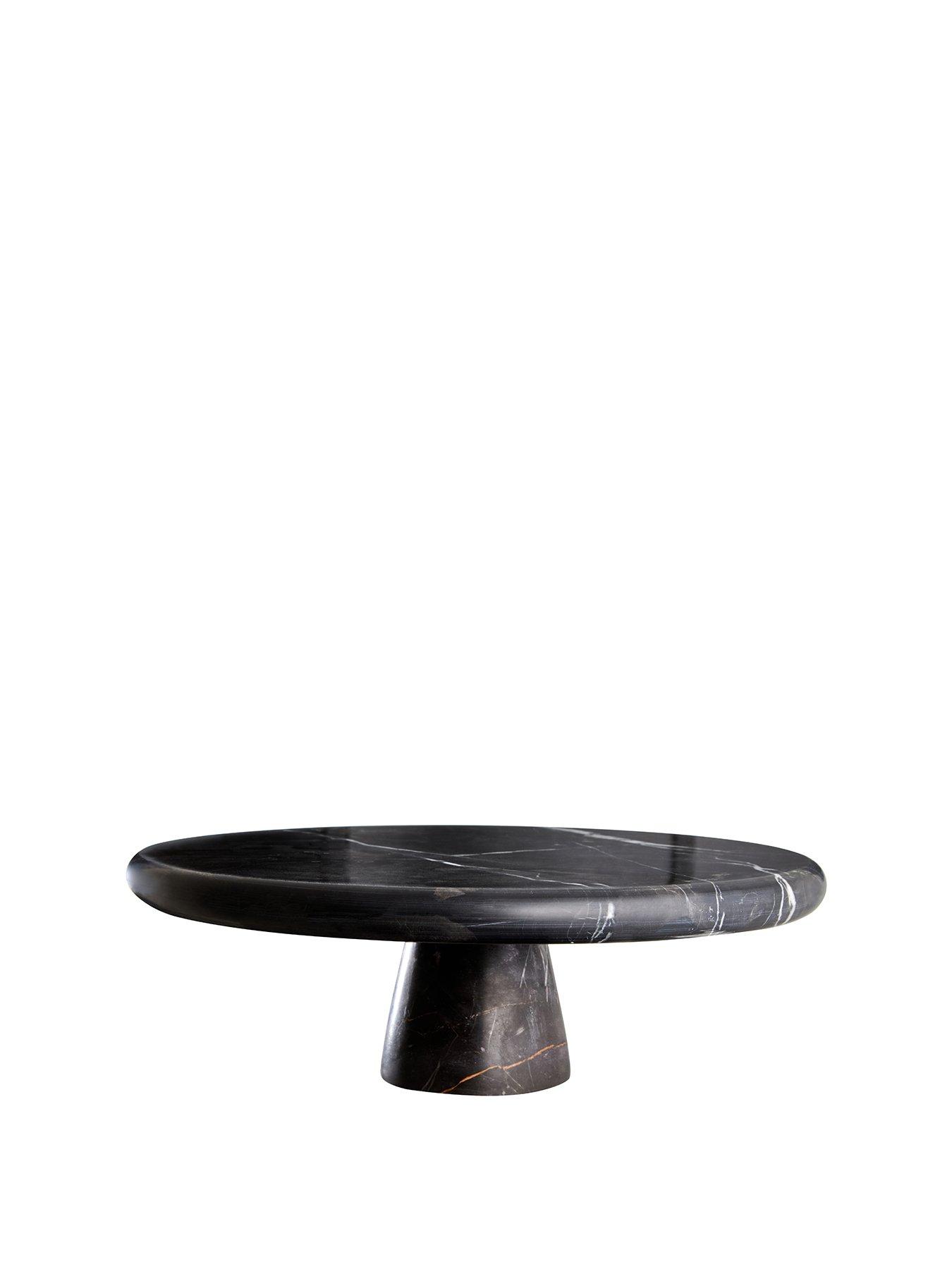 undefined Black And Gold Marble Cake Stand