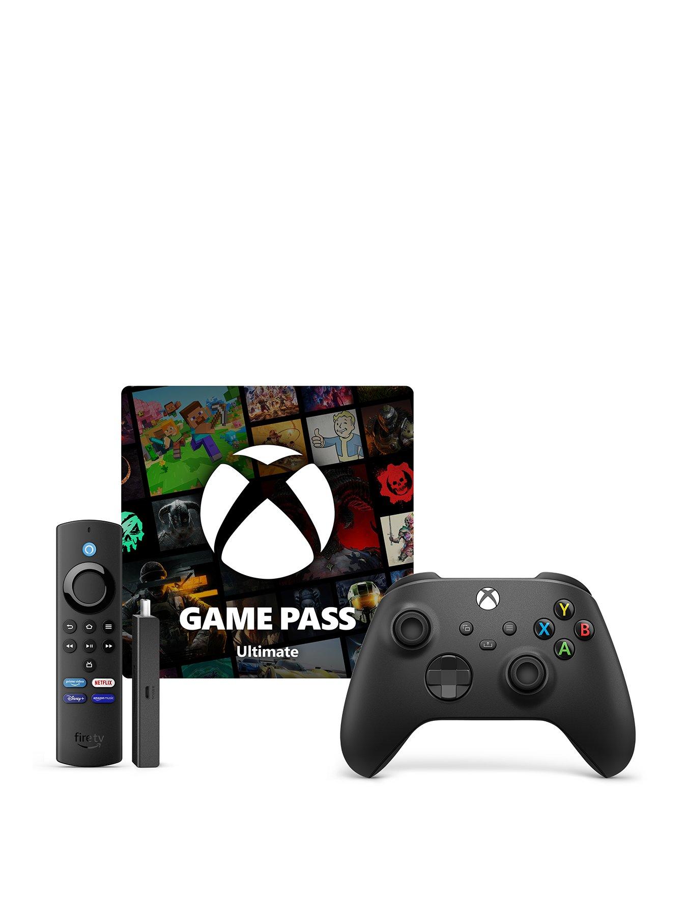 Xbox Game Pass Ultimate – 1-Month Membership + Xbox Wireless Controller - Carbon Black + AmazonFire TV Stick Lite