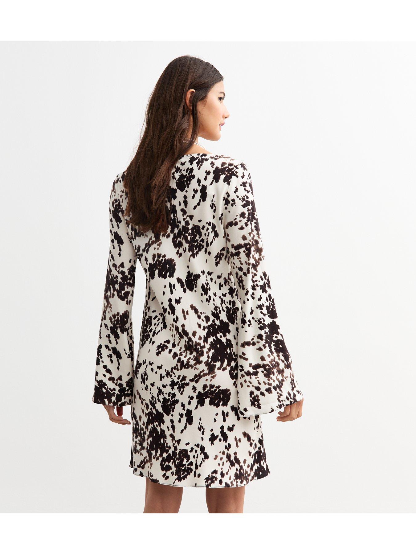 New Look Cow Print Long Sleeve Mini Dress - Print | Littlewoods
