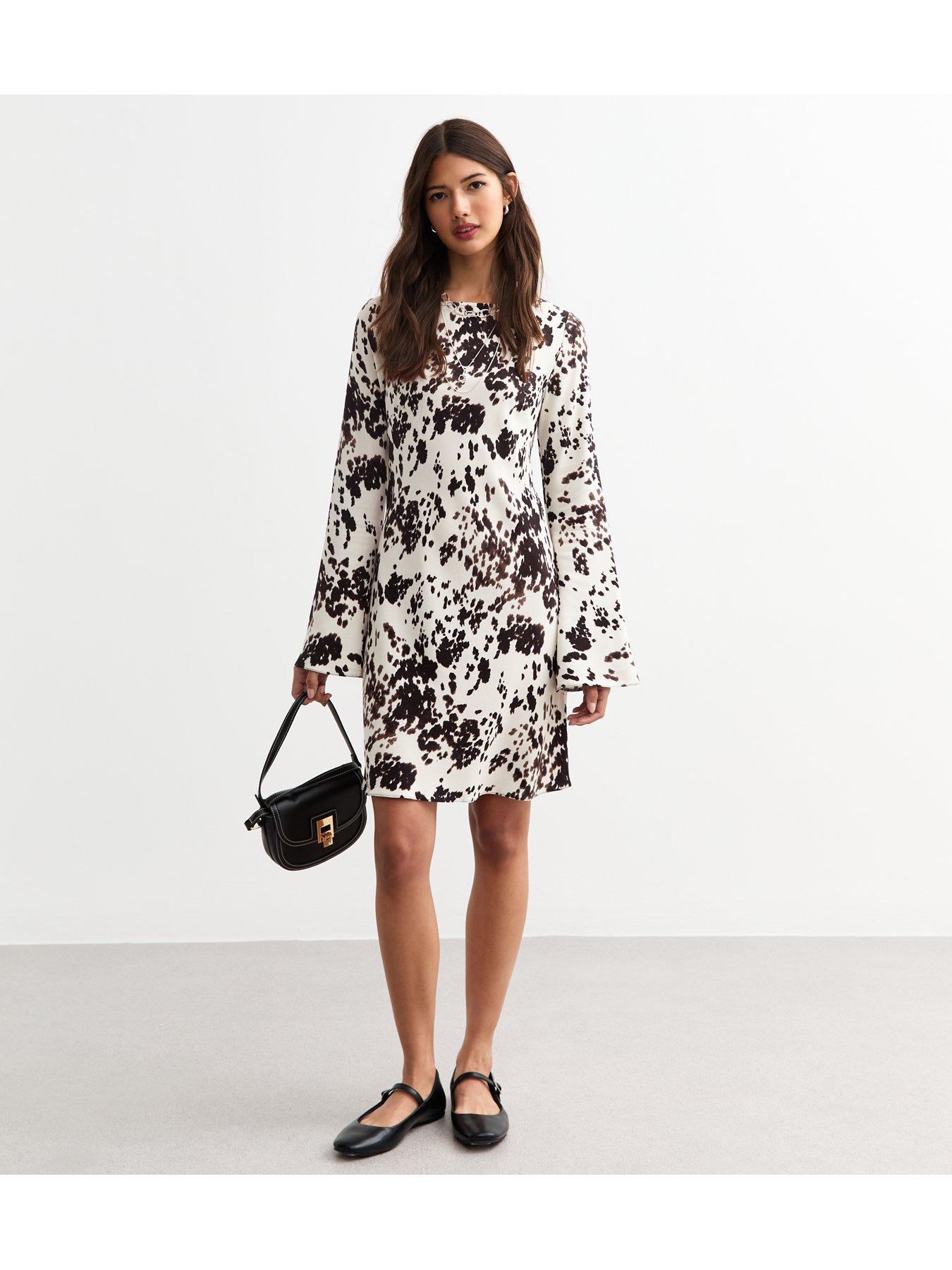 New Look Cow Print Long Sleeve Mini Dress - Print | Littlewoods