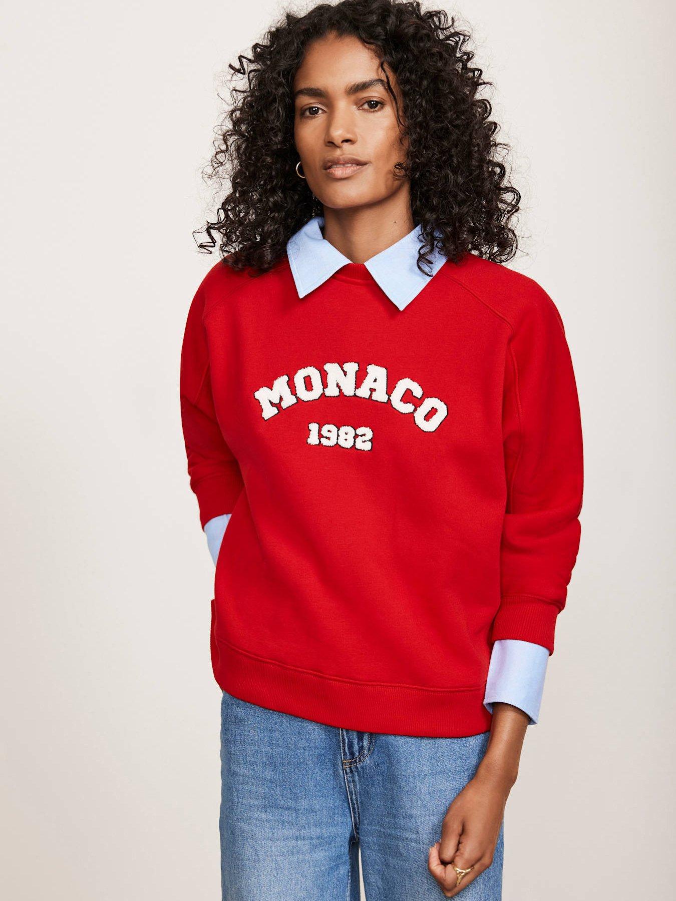  image of mint-velvet-monaco-graphic-sweat-red