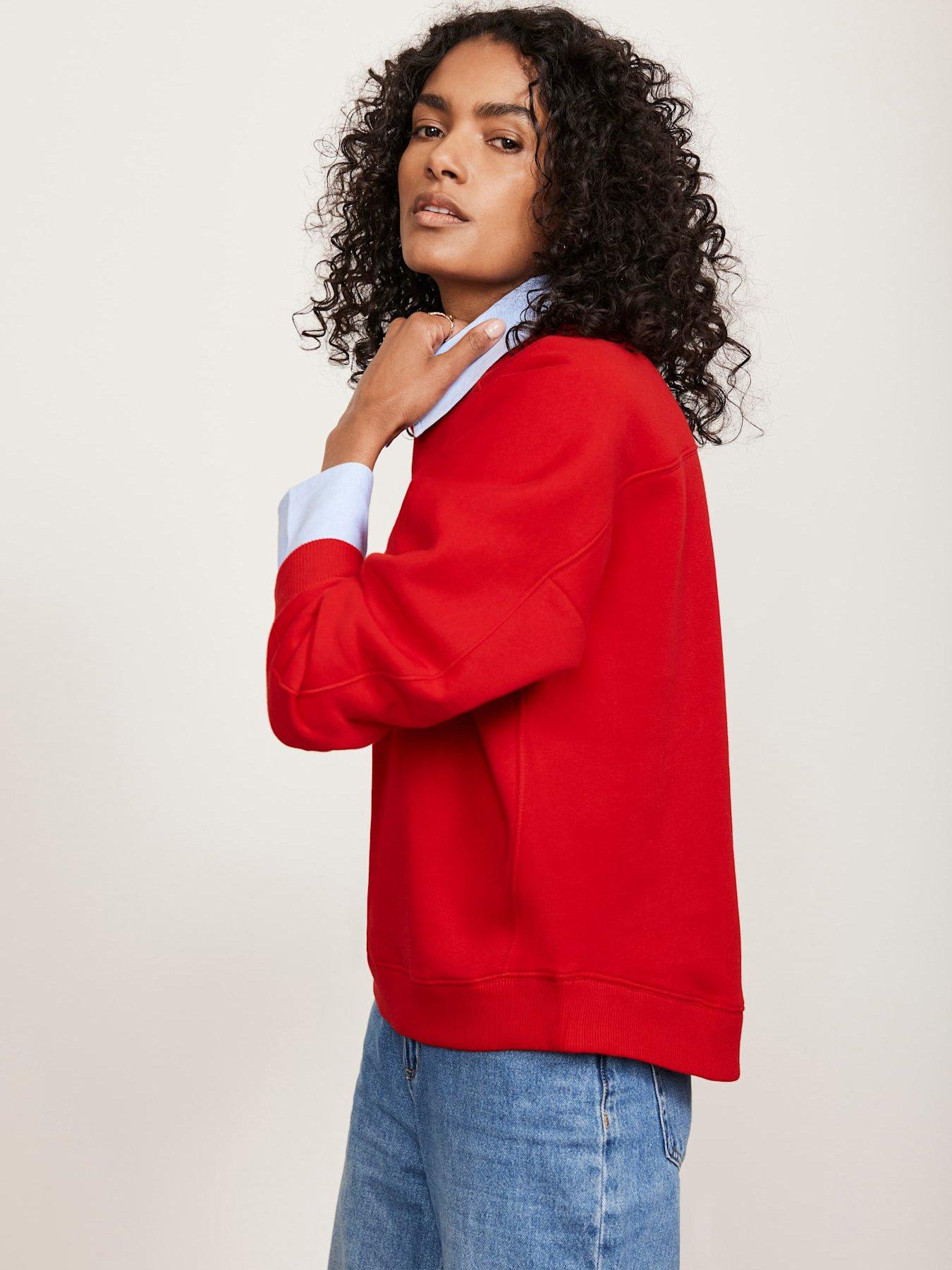  image of mint-velvet-monaco-graphic-sweat-red